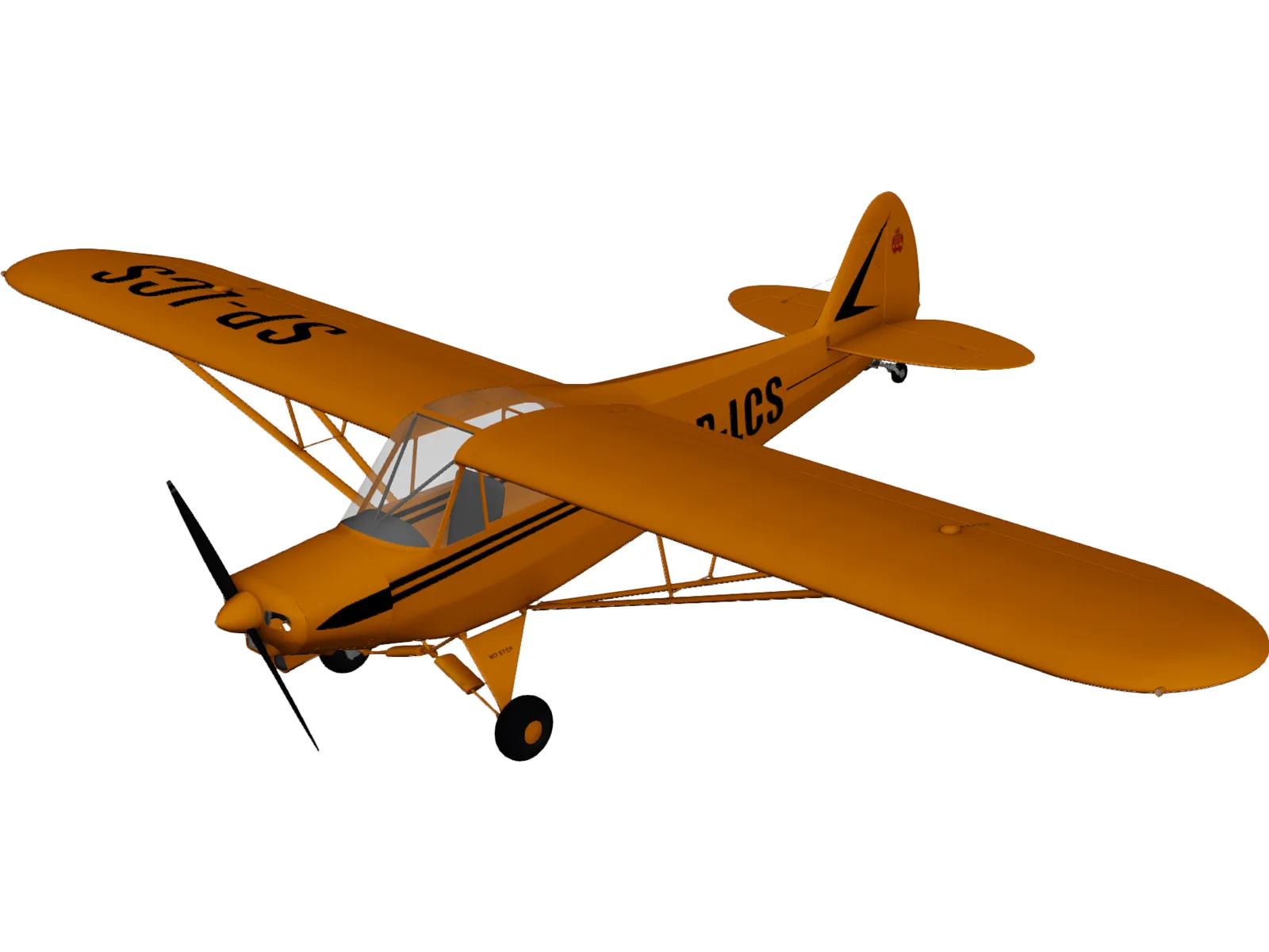 Piper PA-18 Supercub 3D Model main preview