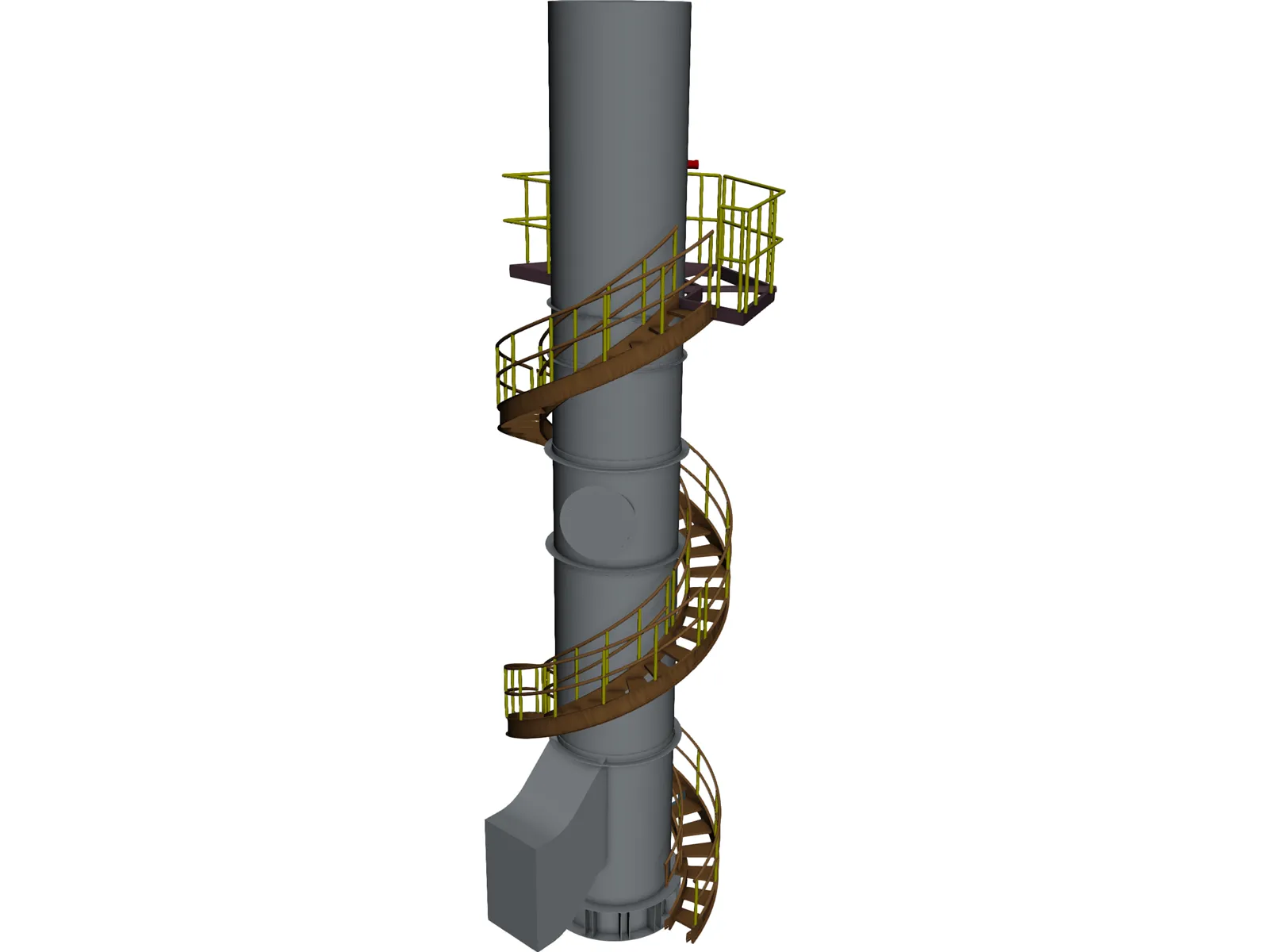 Exhaust Stack Platform Circular Stairway 3D Model main preview