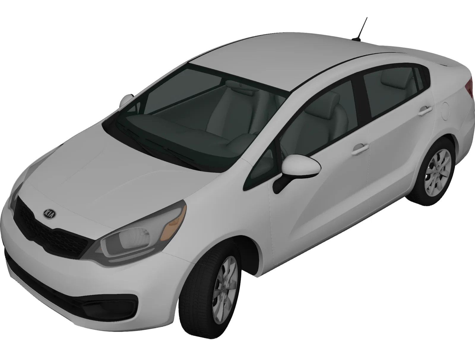 Kia Rio (US) Sedan (2012) 3D Model main preview