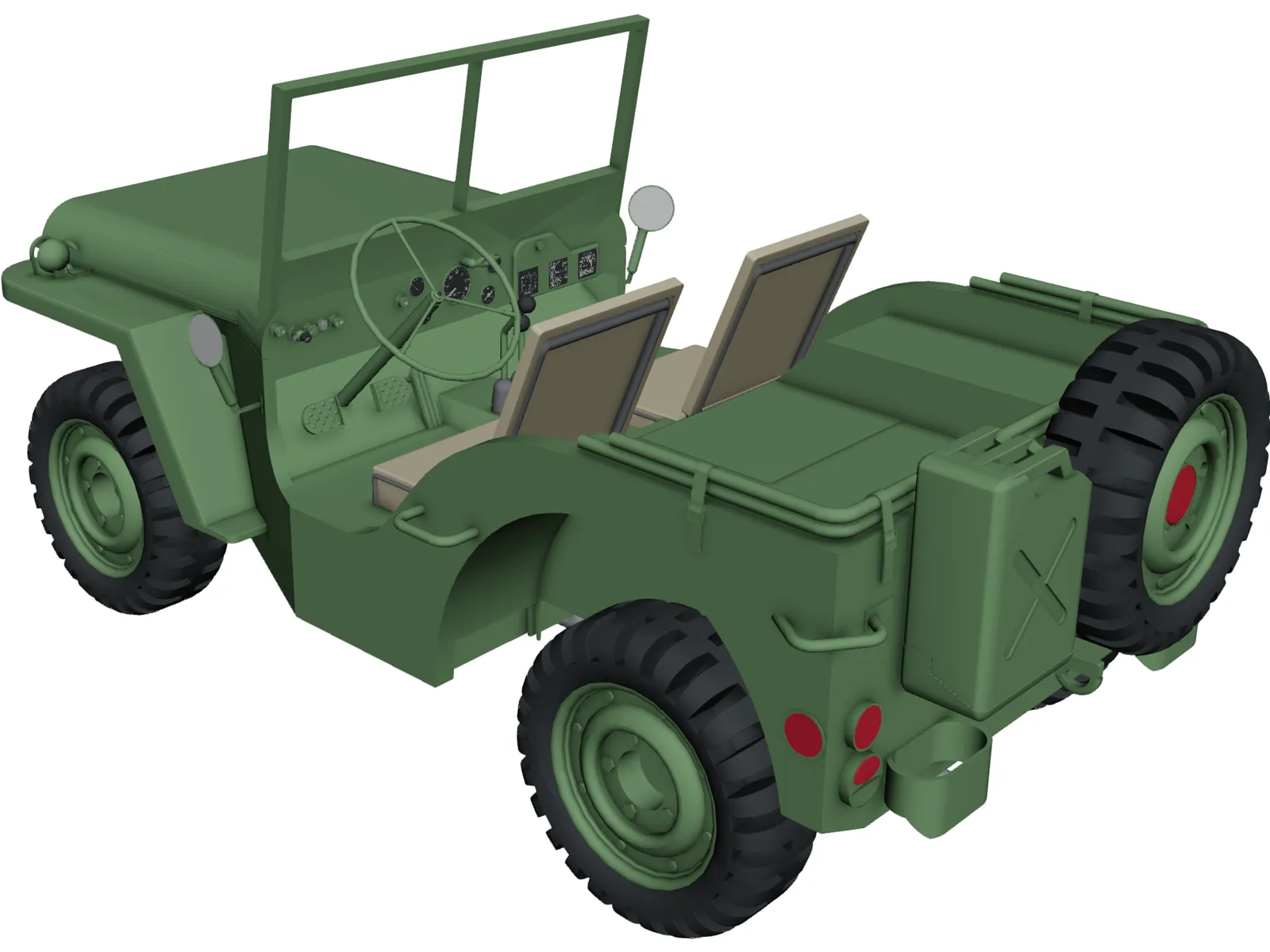 Jeep Willys 3D Model main preview