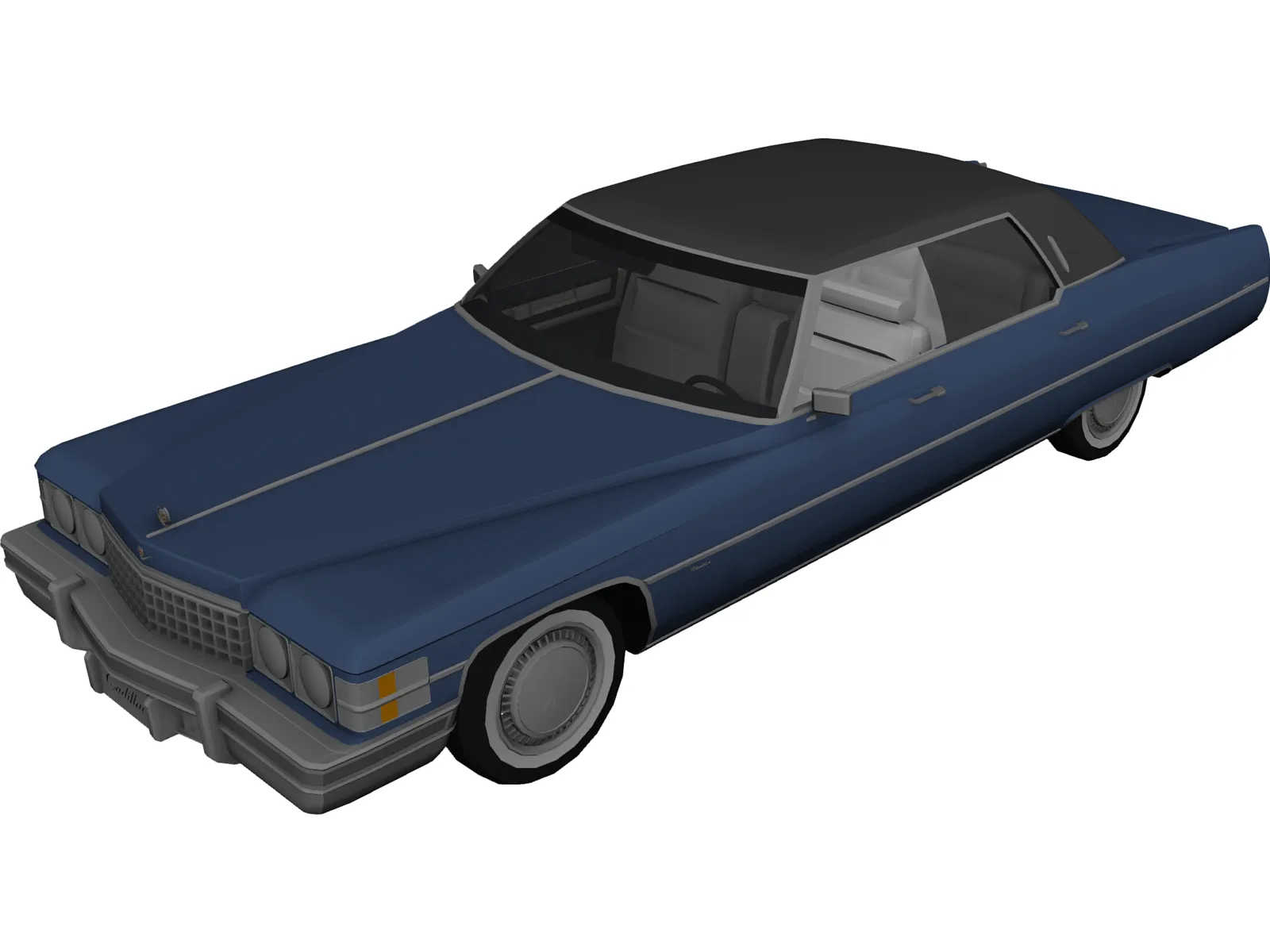 Cadillac Deville (1974) 3D Model main preview