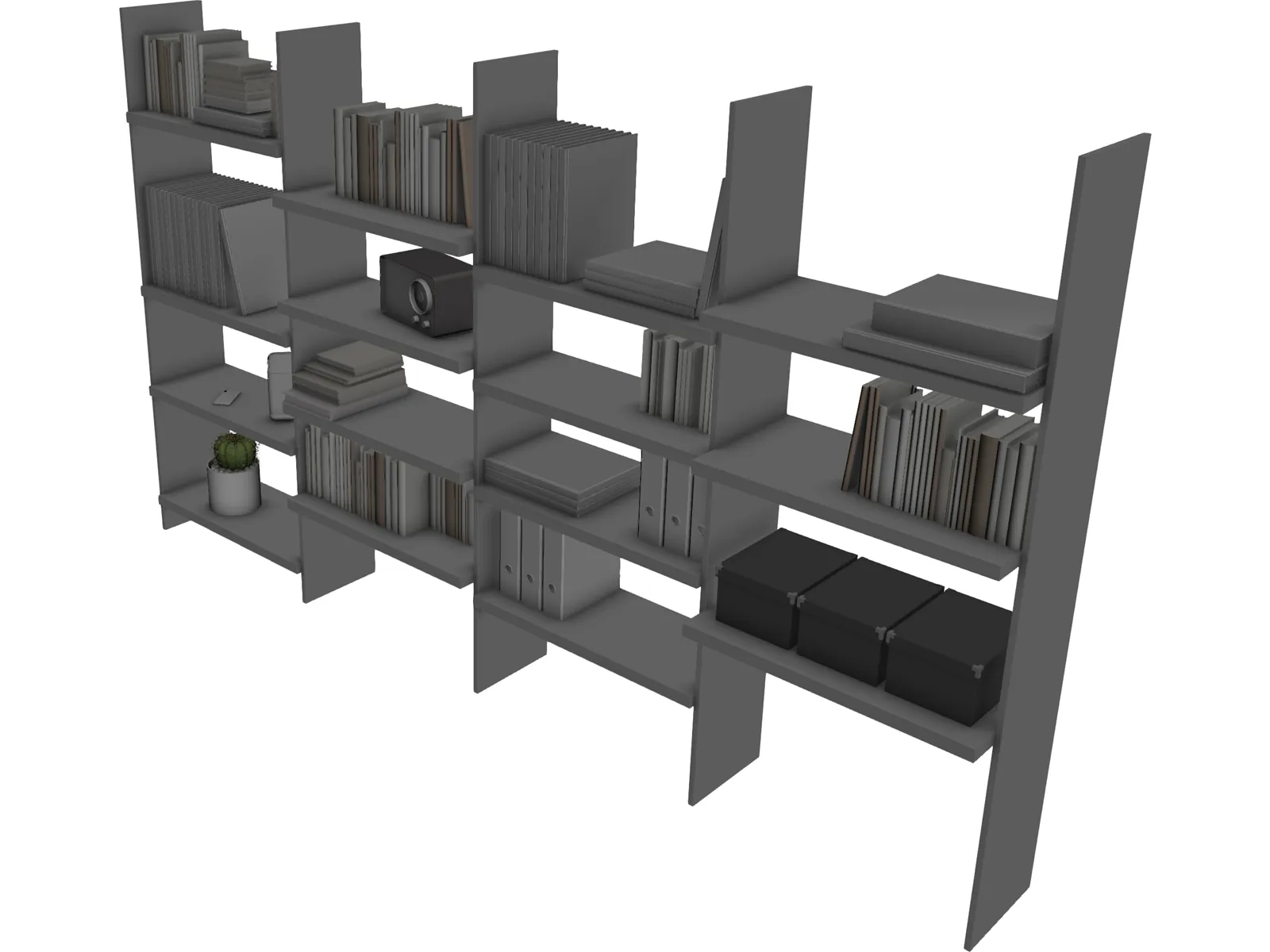 Storage Library 3D Model main preview