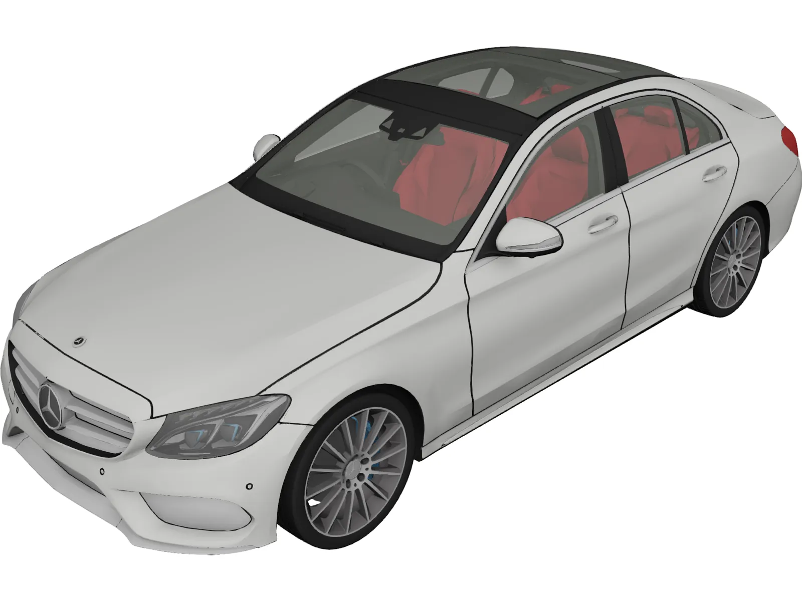Mercedes-Benz C350 AMG (2017) 3D Model main preview