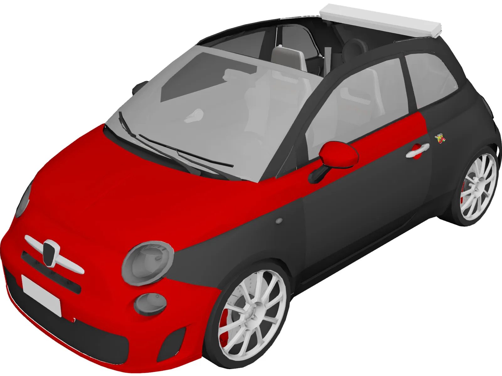 Fiat 500C Abarth (2014) 3D Model main preview