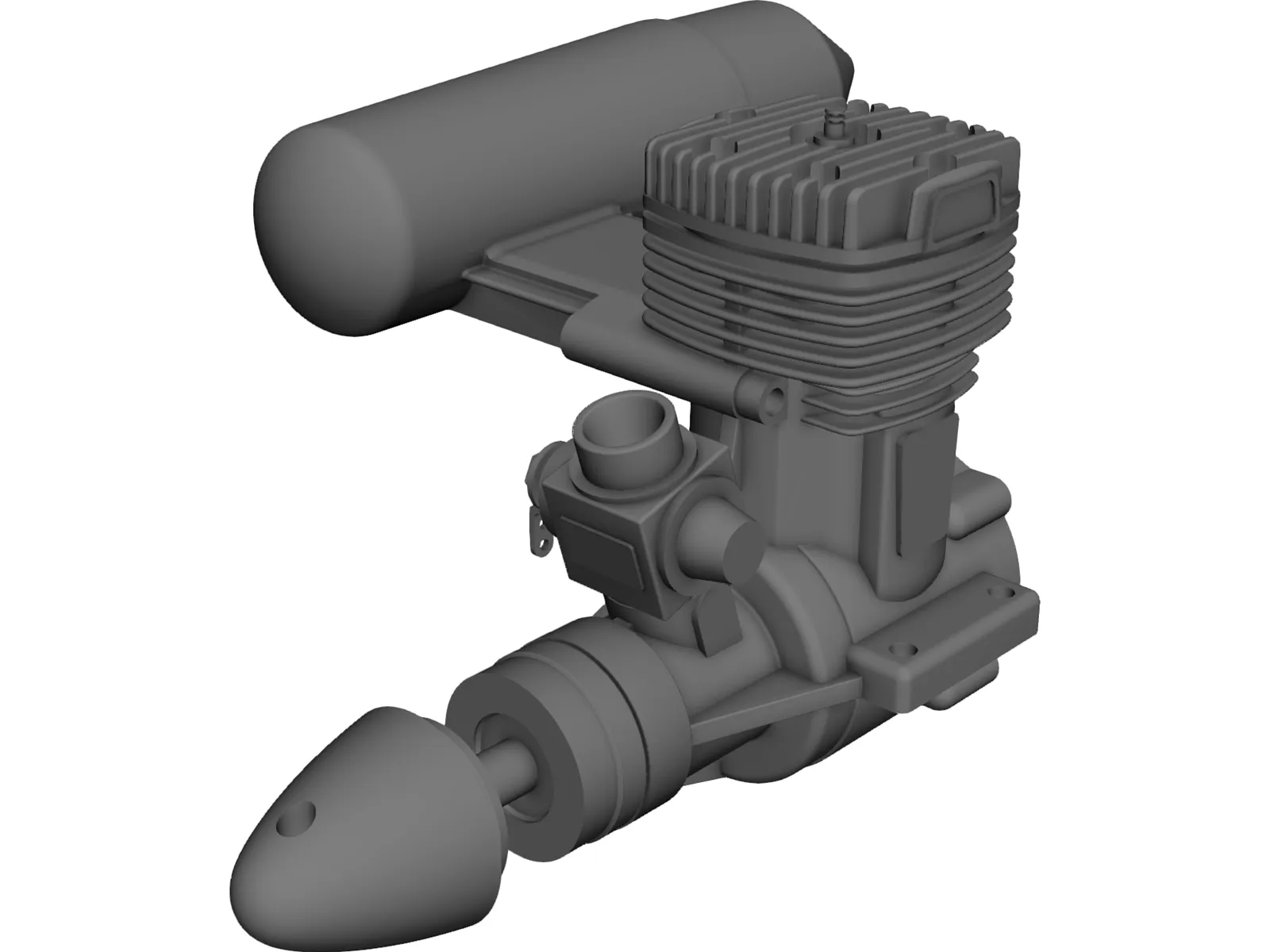 O.S. 61 FX RC Engine with Muffler 3D Model main preview
