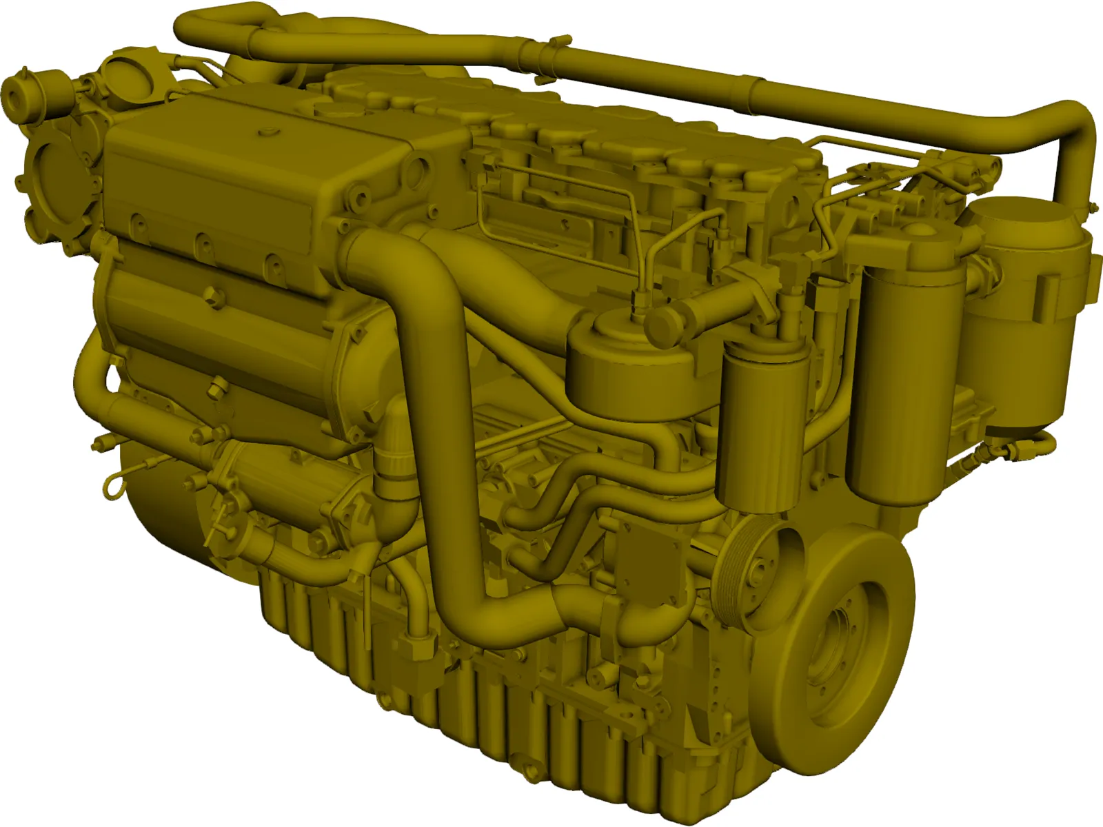 Cat C7 Engine 3D Model main preview