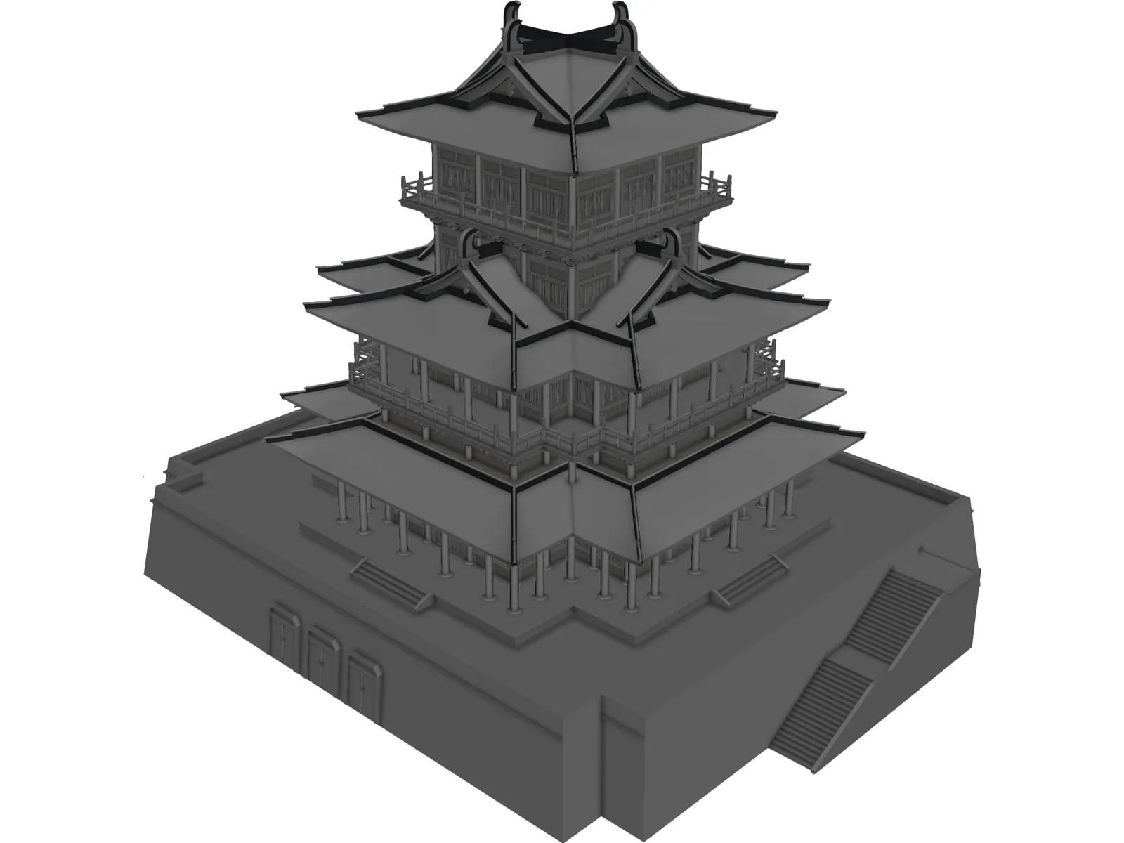 Chinese Castle 3D Model main preview