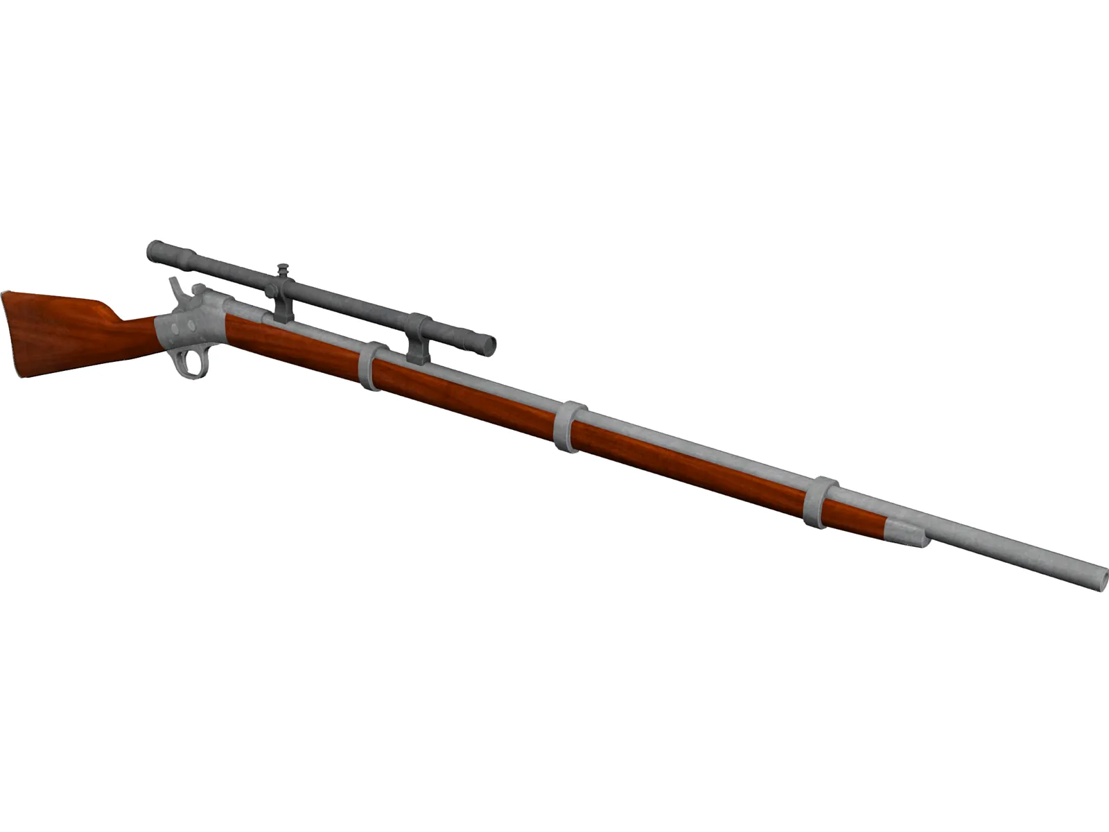 Remington Rolling Block Rifle 3D Model main preview