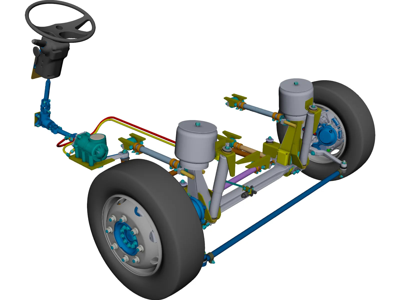 Front Axle Bus 3D Model main preview