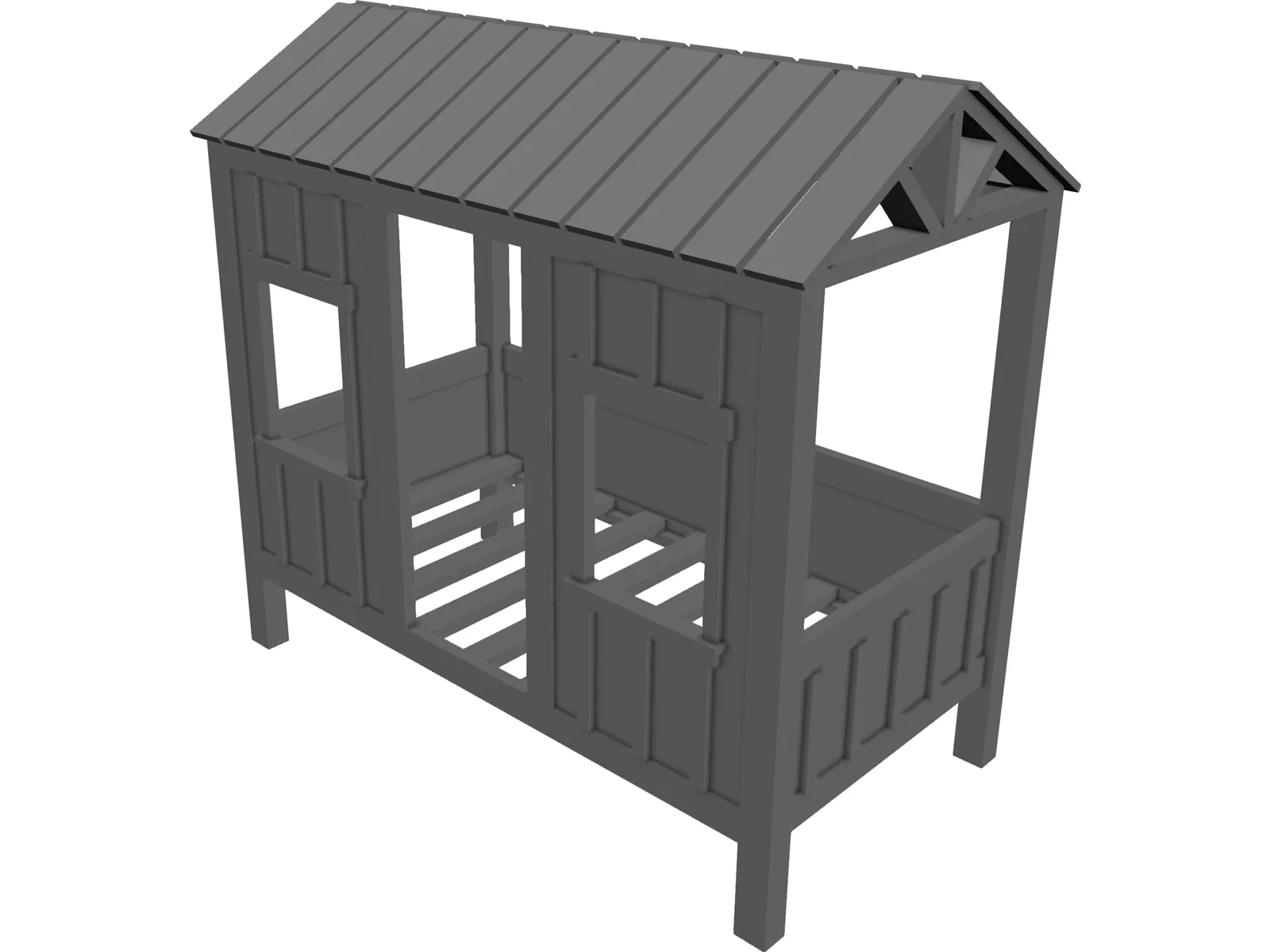 Cabin Bed 3D Model main preview