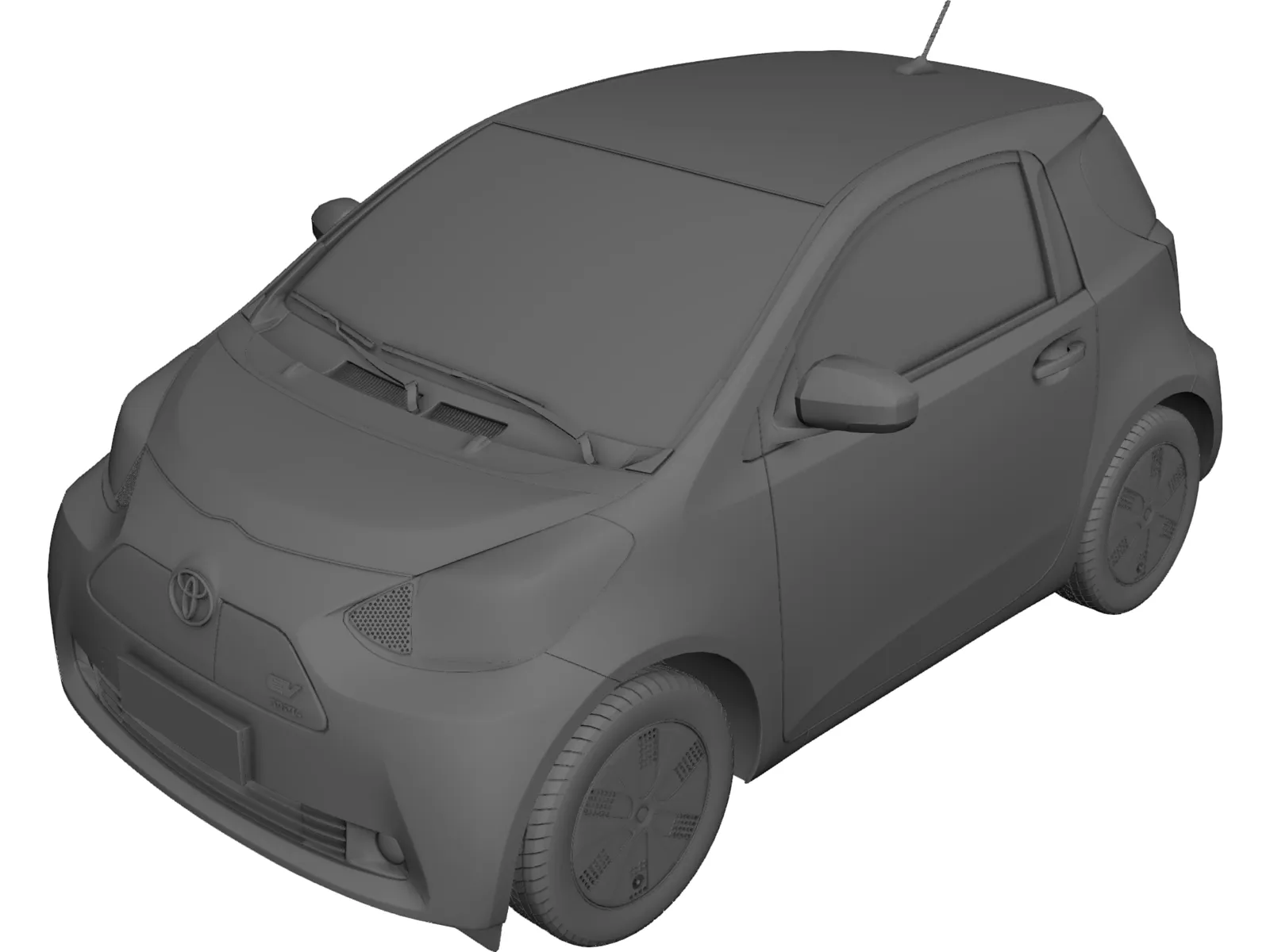 Toyota iQ EV (2012) 3D Model main preview
