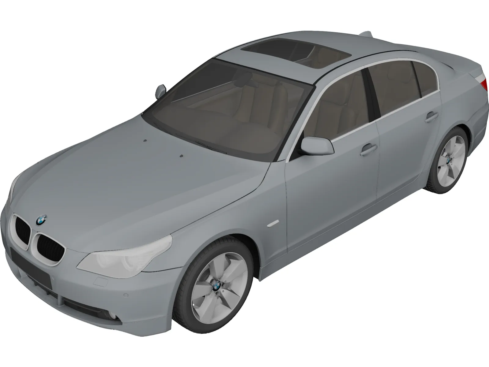 BMW 5-series E60 Sedan (2010) 3D Model main preview