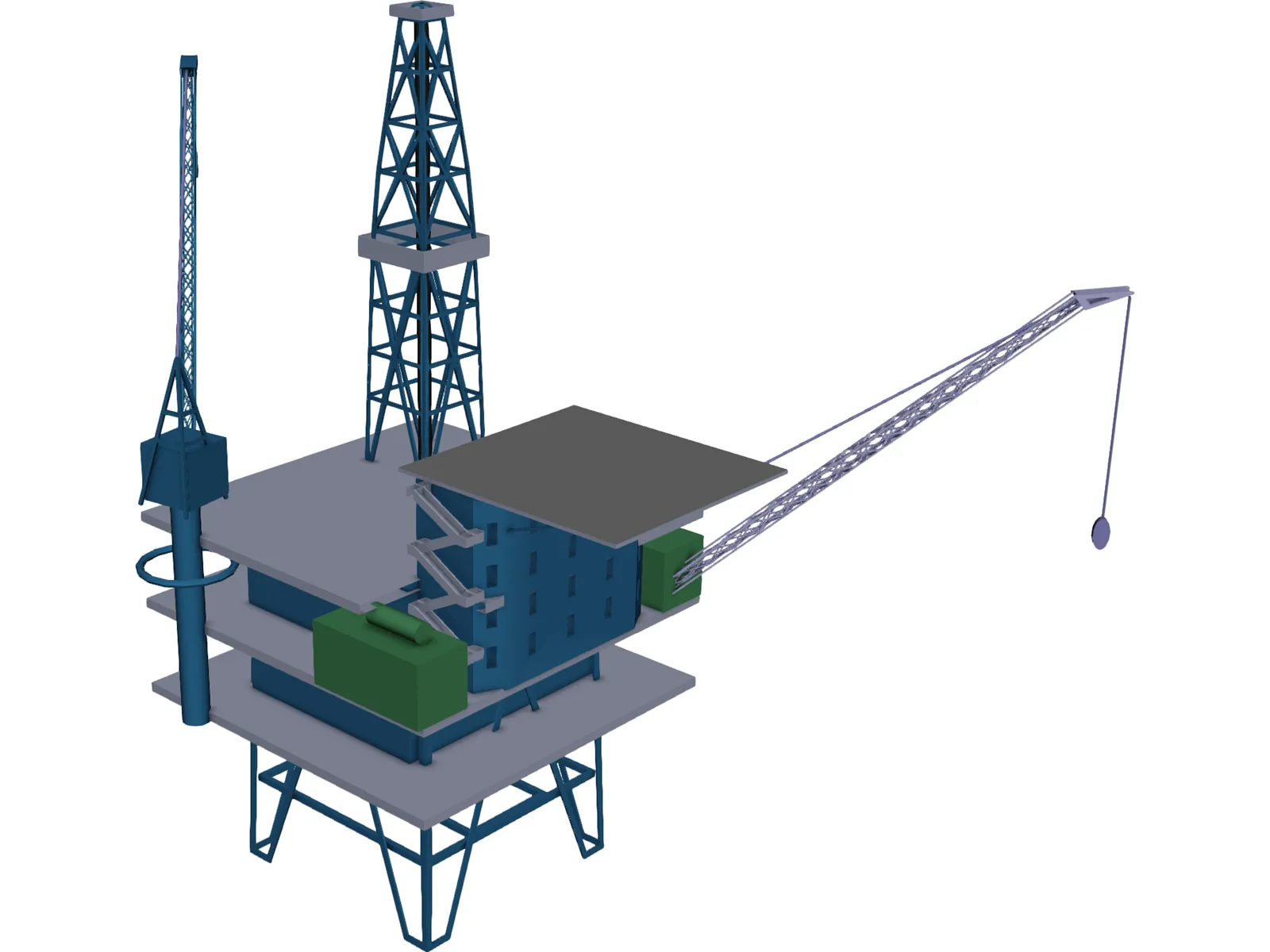 Oil Platform 3D Model main preview