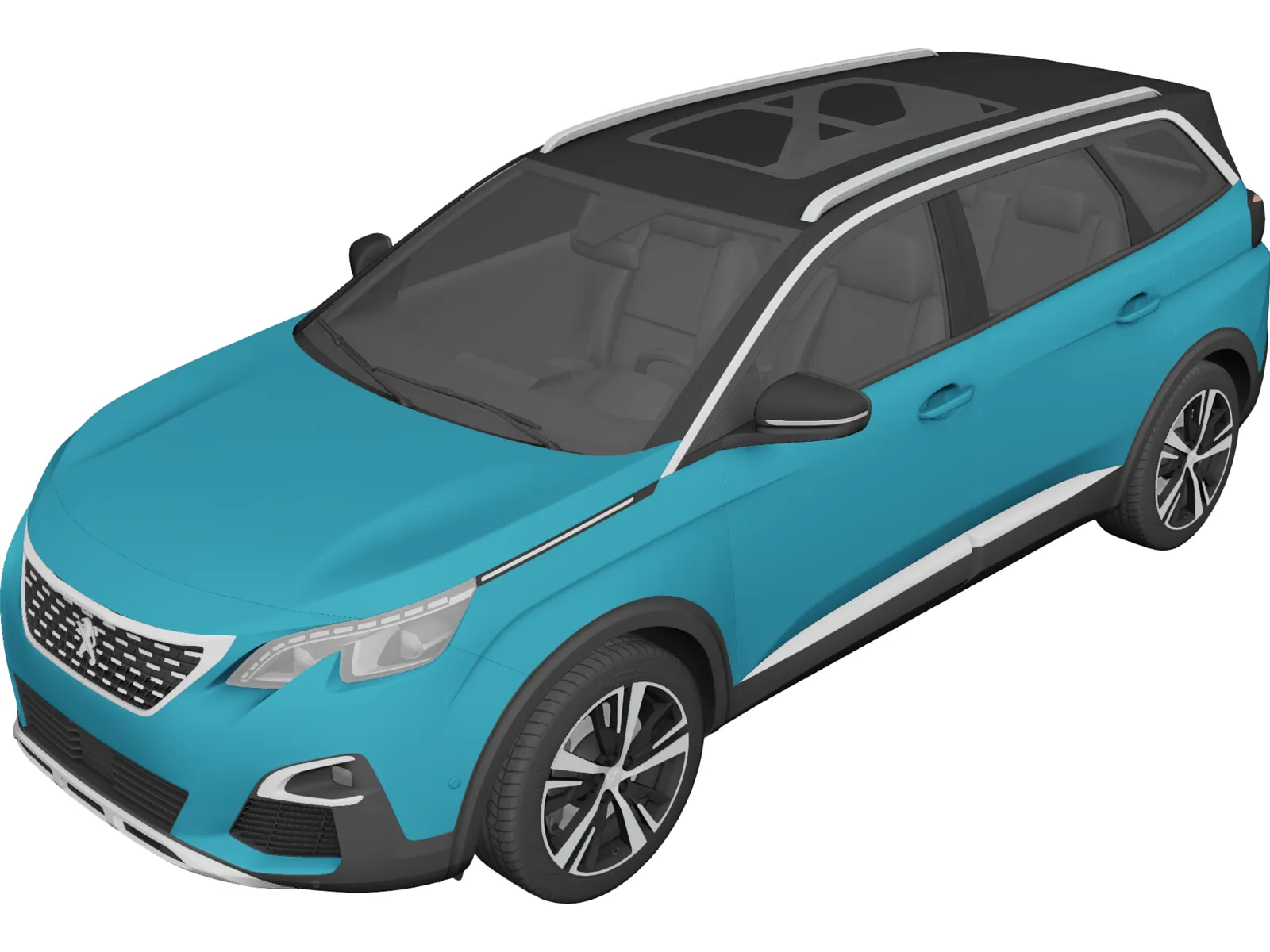 Peugeot 5008 (2017) 3D Model main preview