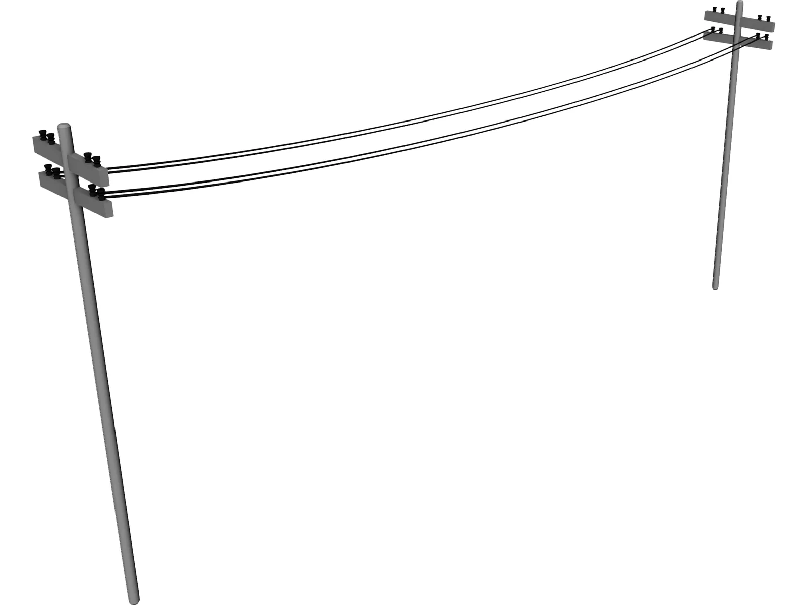 Telephone Pole 3D Model main preview