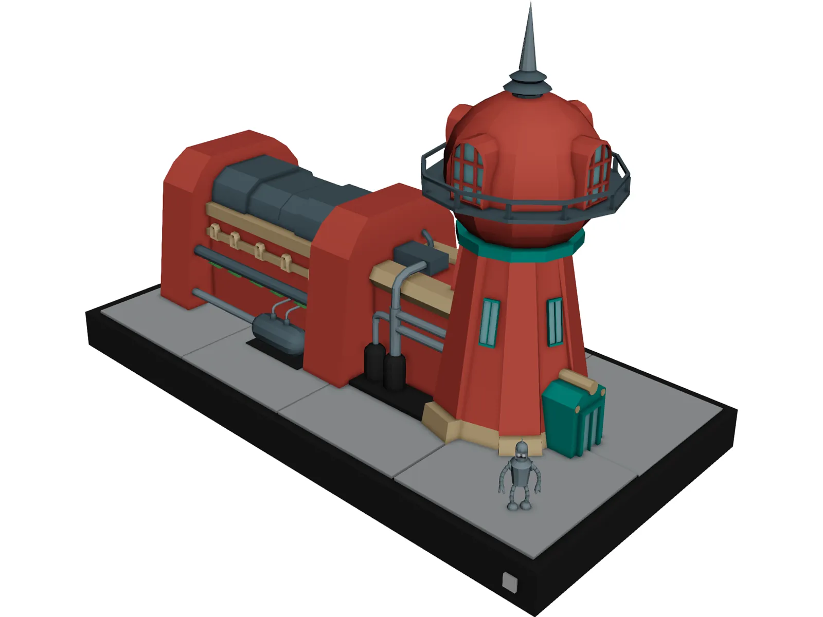 Planet Express Building 3D Model main preview