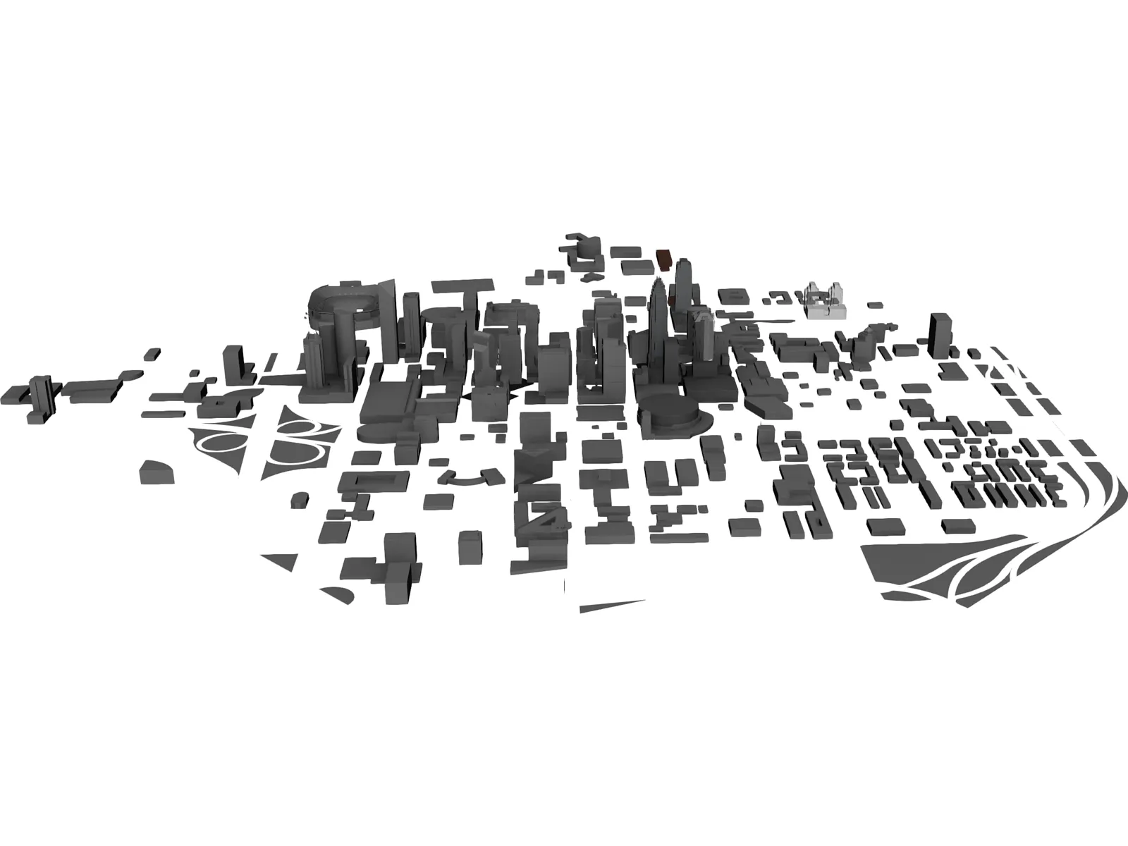 Charlotte Downtown 3D Model main preview