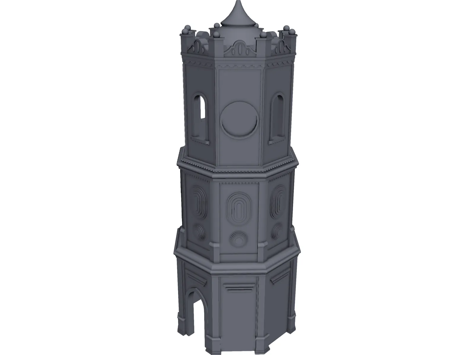 Meydan Saat Sari 3D Model main preview