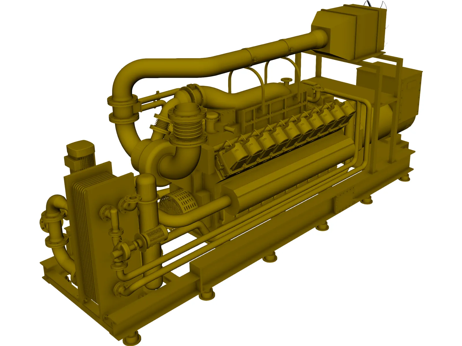 Caterpillar G35 20C V20 2MW 3D Model main preview