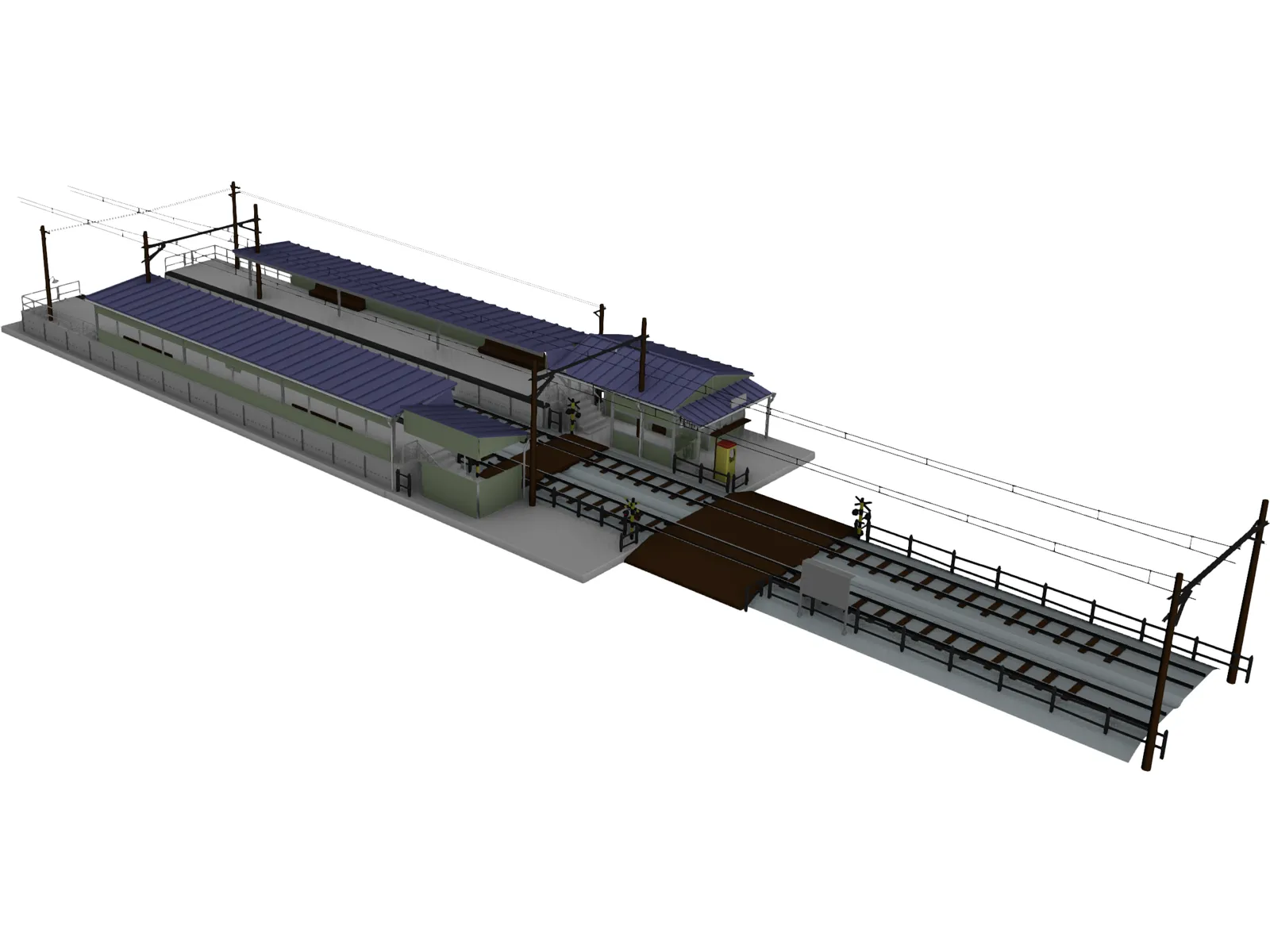 Train Station 3D Model main preview