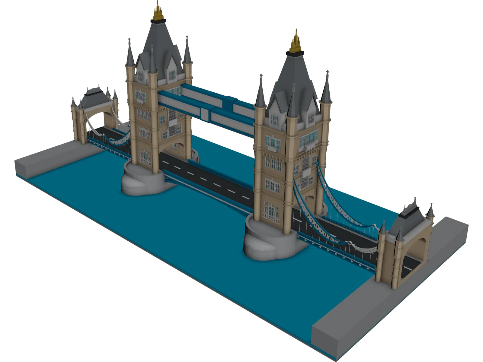 London Tower Bridge 3D Model main preview
