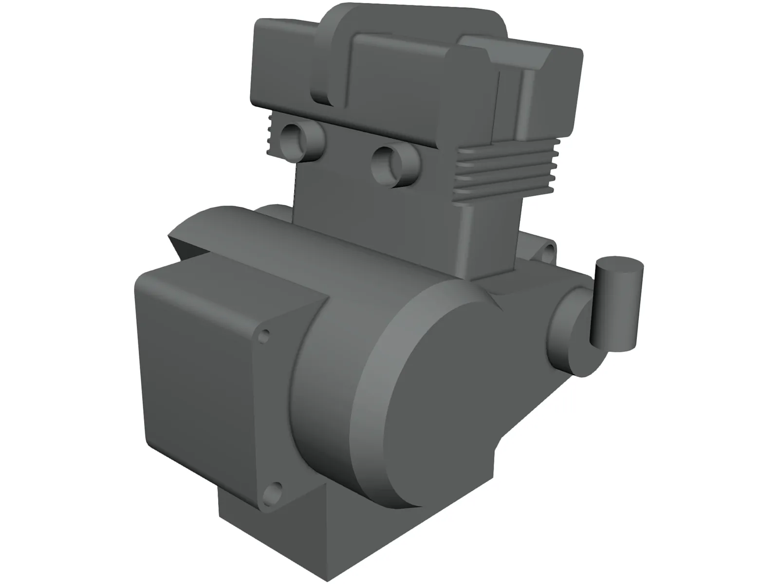 Kawasaki EX-500 Engine 3D Model main preview