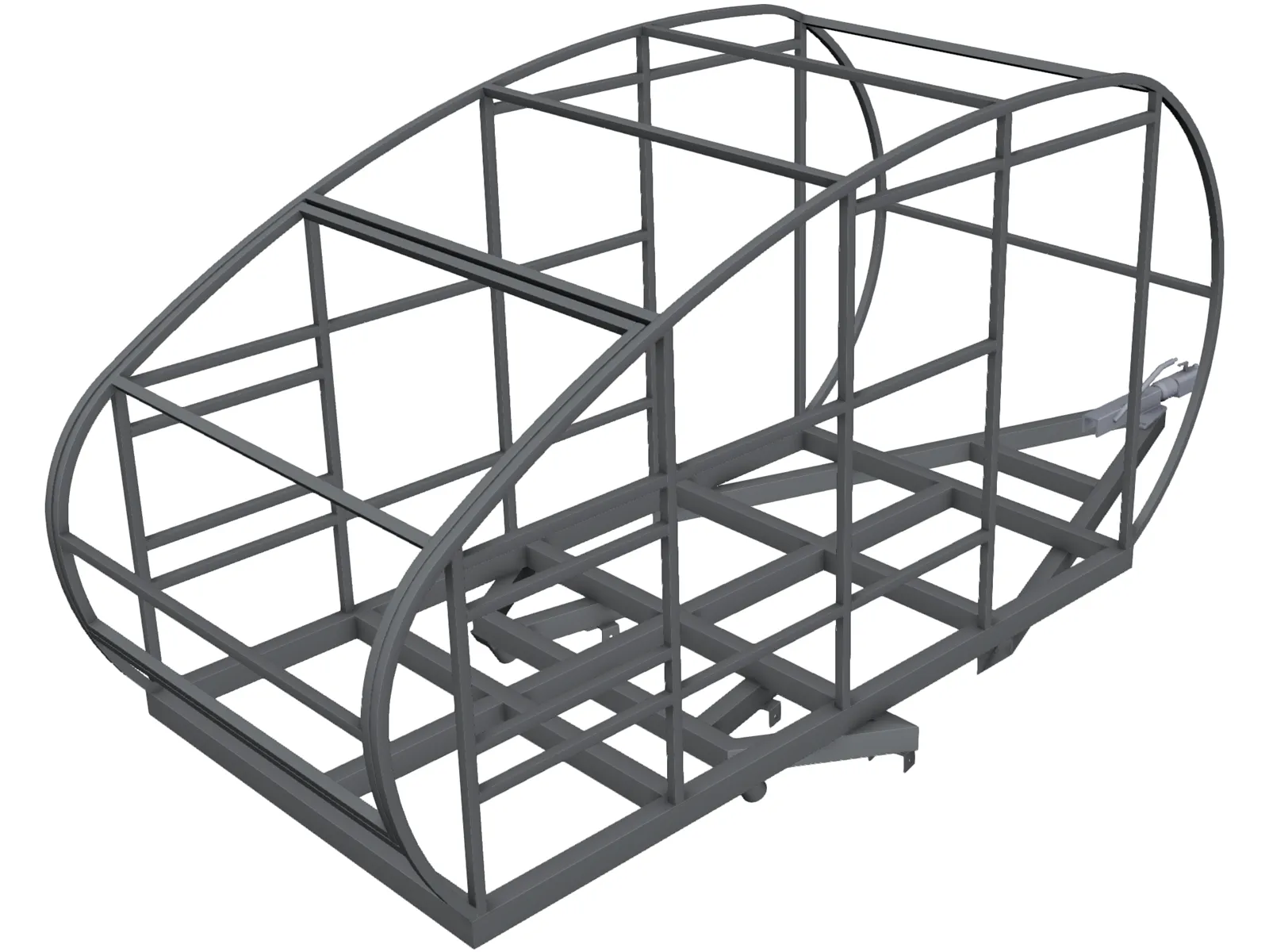 Mini Teardrop Camper Frame 3D Model main preview