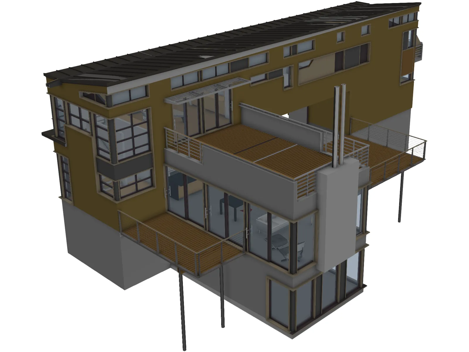 Modern Dwelling 3D Model main preview