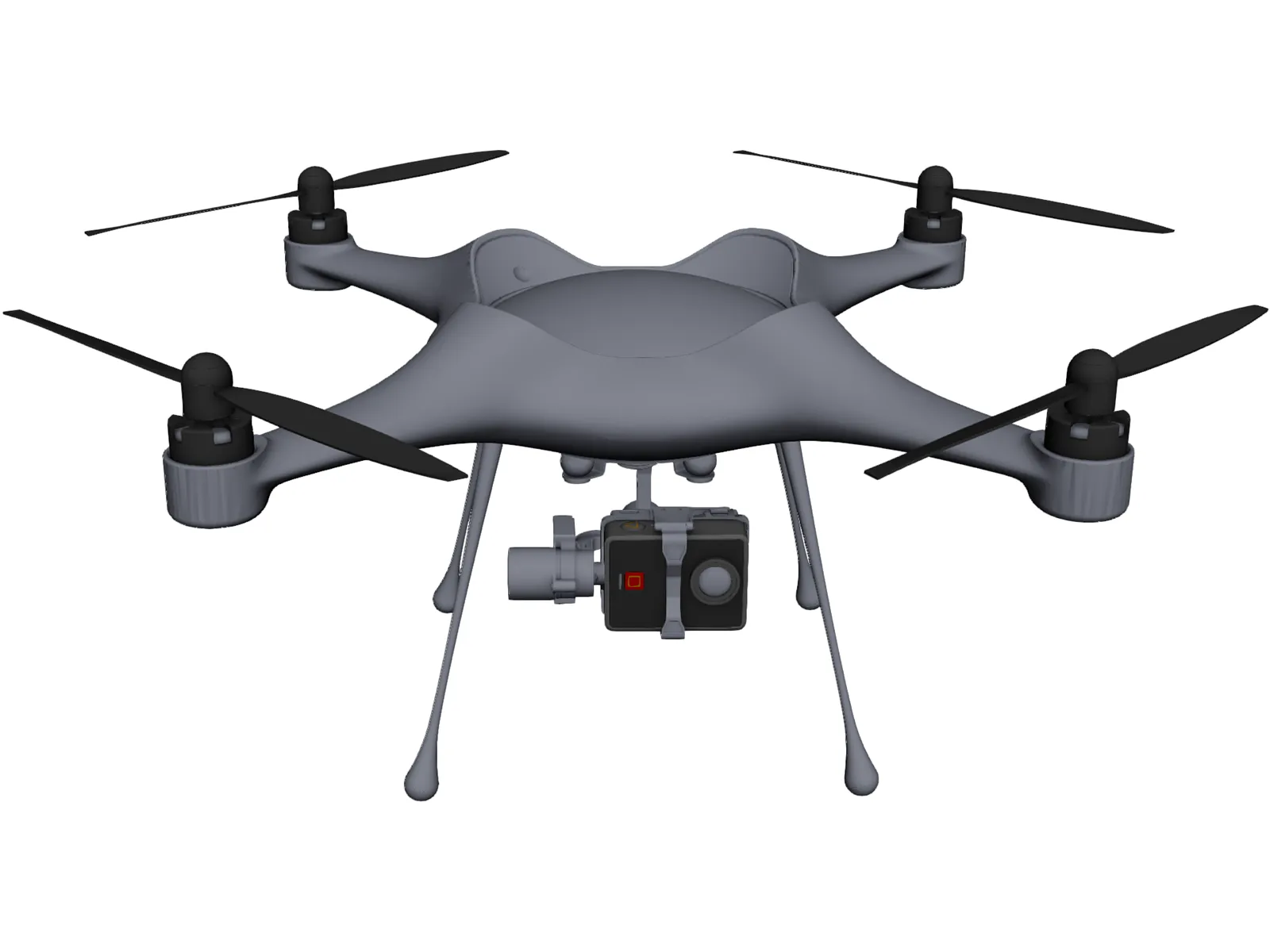 Four-Rotor UAV Drone 3D Model main preview