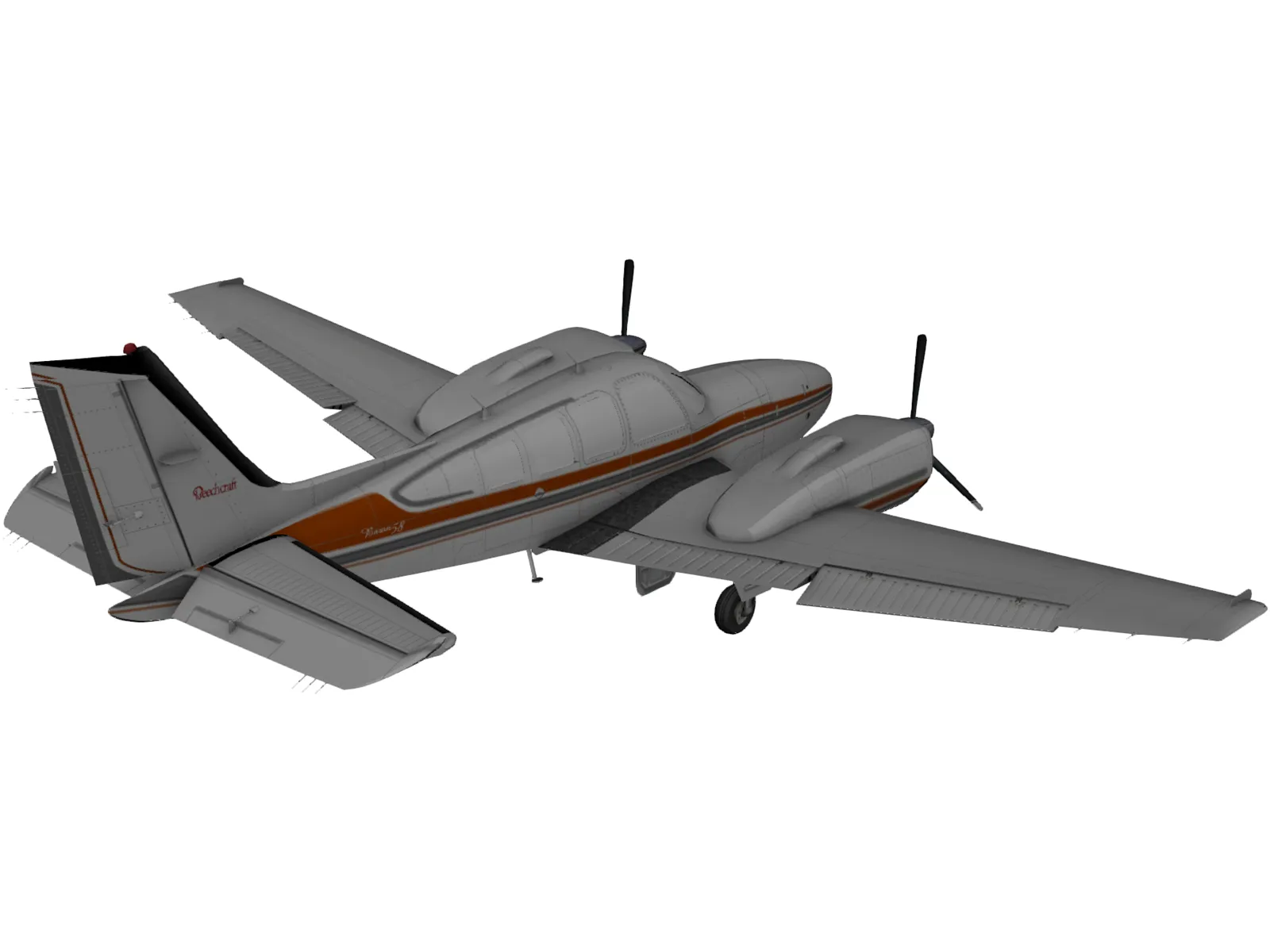 Beechcraft Baron 58 3D Model main preview