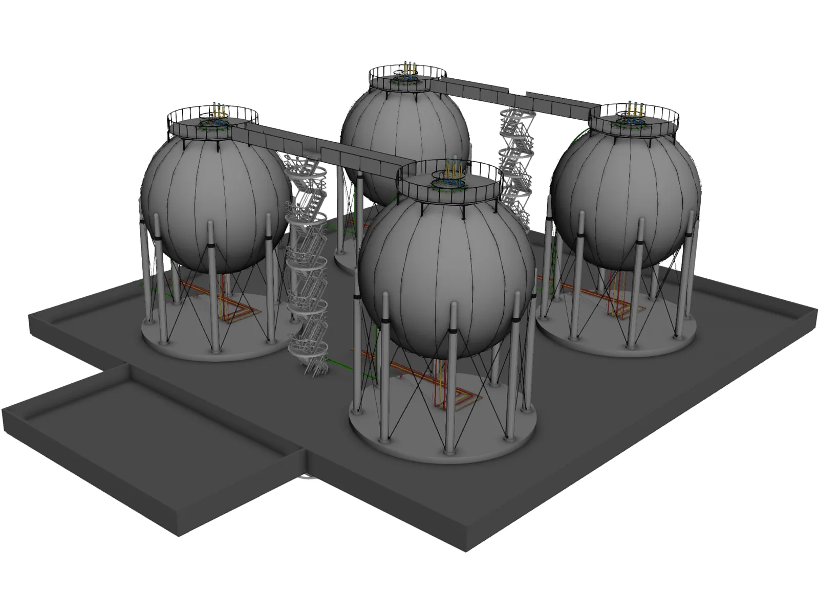 Gas Tanks 3D Model main preview
