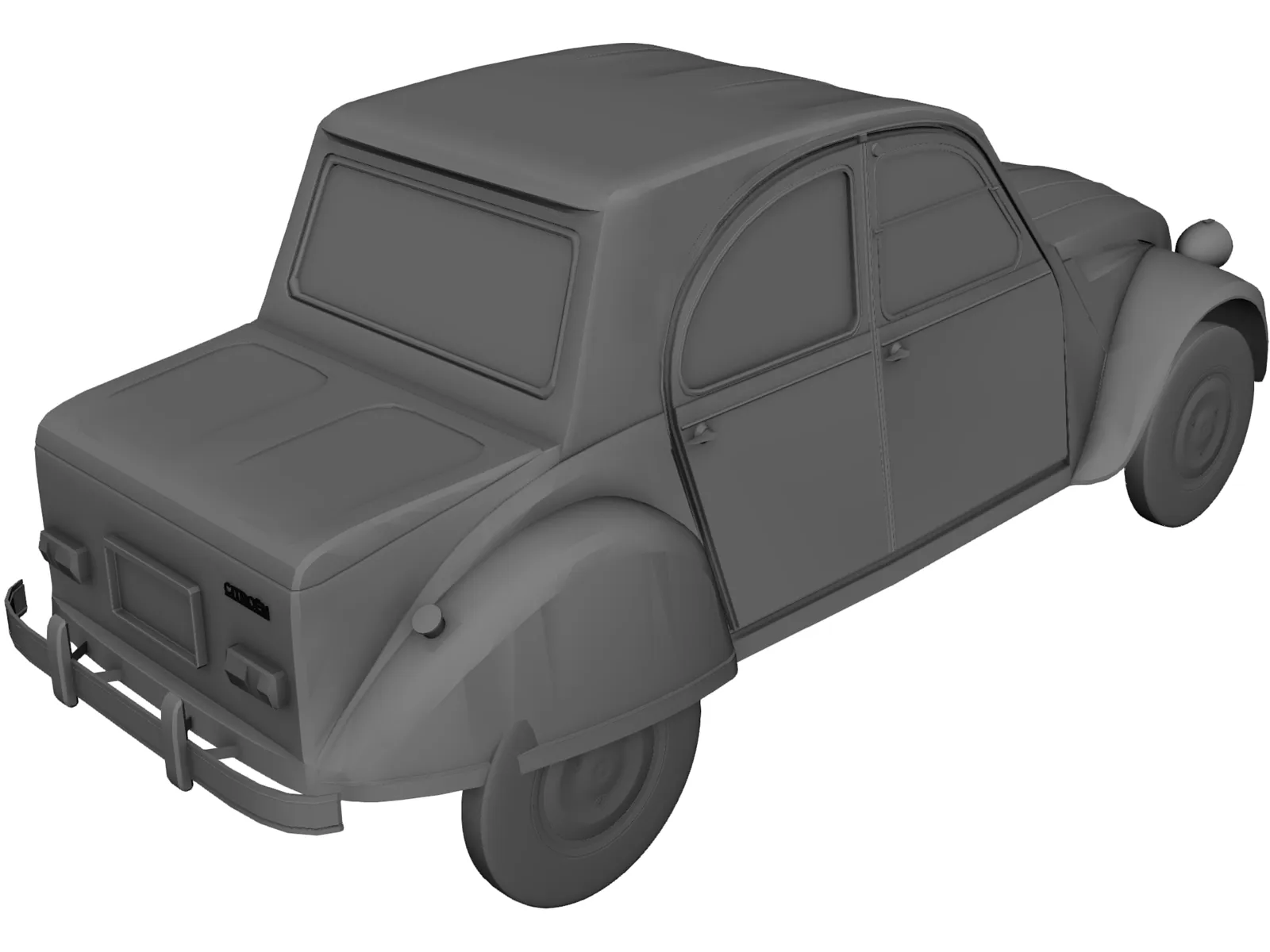 Citroen 2CV AZAM (1969) 3D Model main preview
