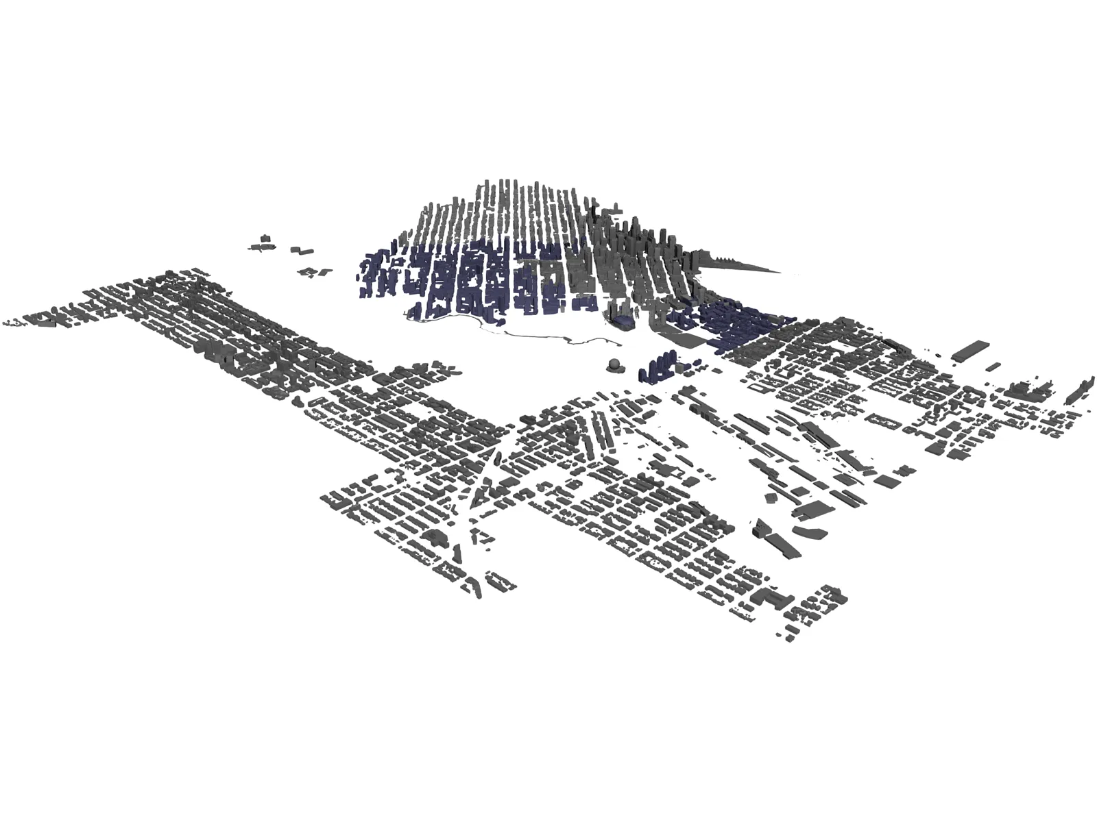 Vancouver City Downtown (Canada) 3D Model main preview