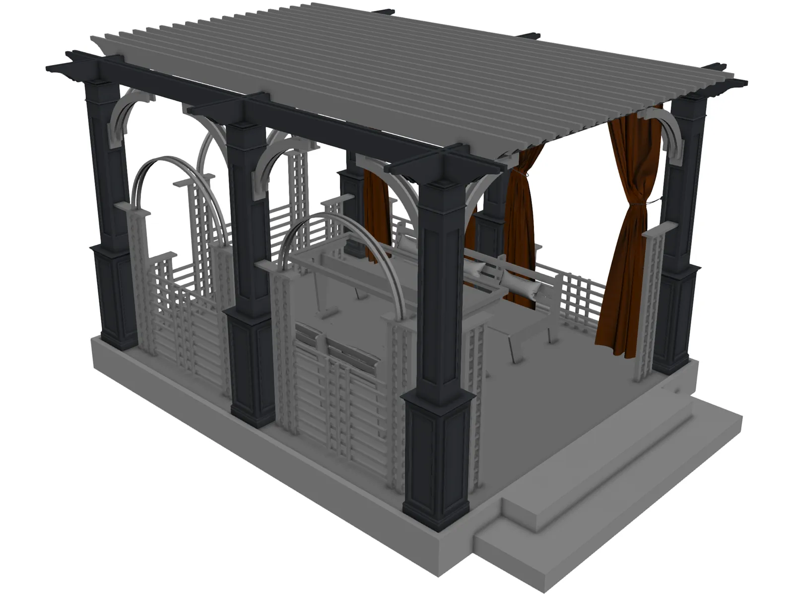 Pergola 3D Model main preview
