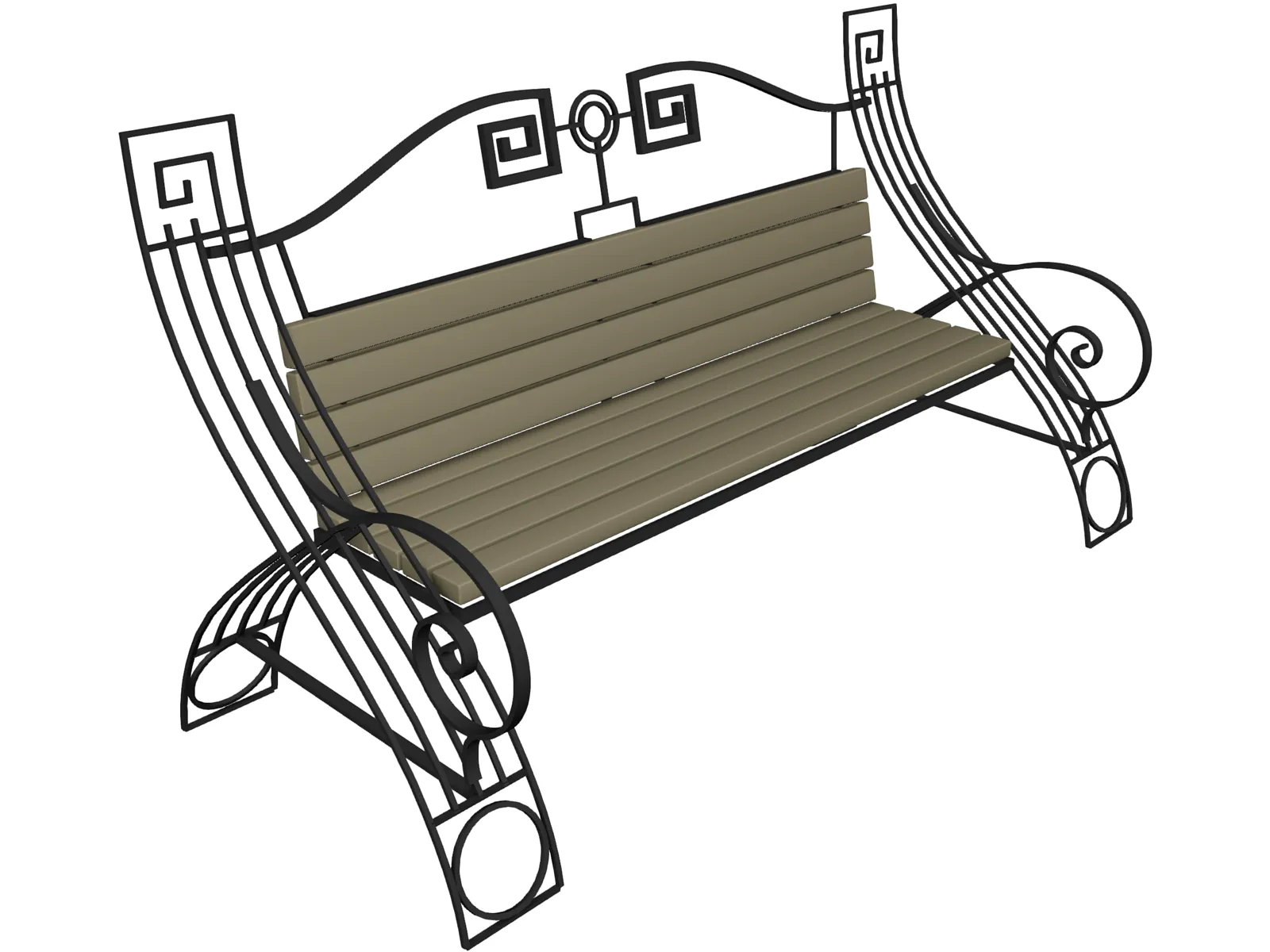 Bench 3D Model main preview