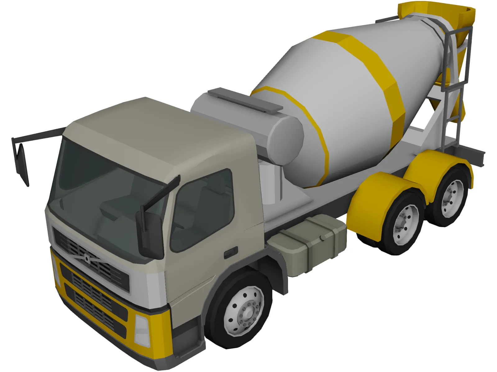 Volvo FM Cement Mixer 3D Model main preview