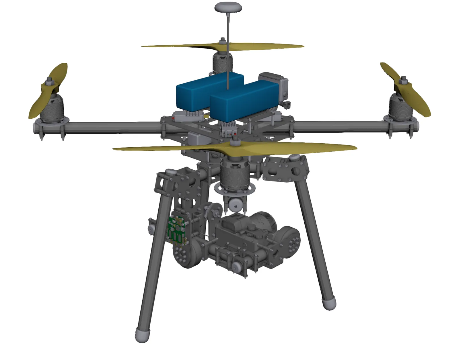 X4 Quadcopter 3D Model main preview