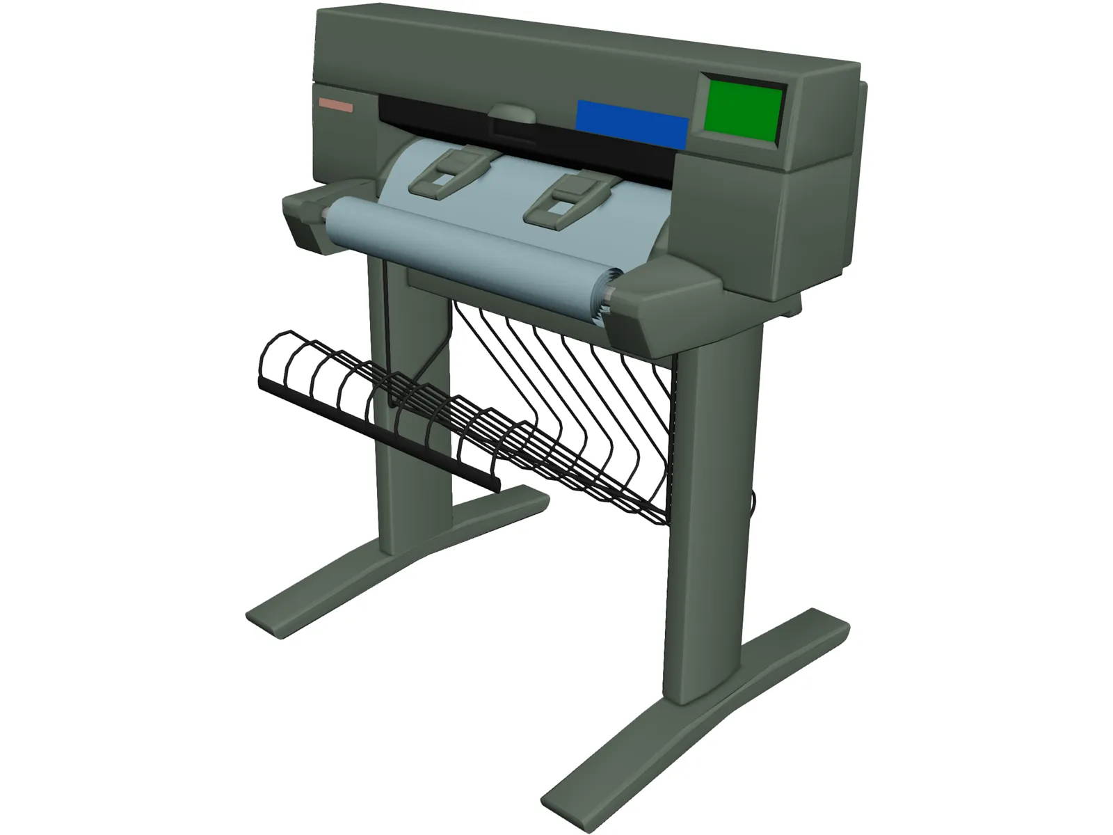 HP450C Plotter 3D Model main preview