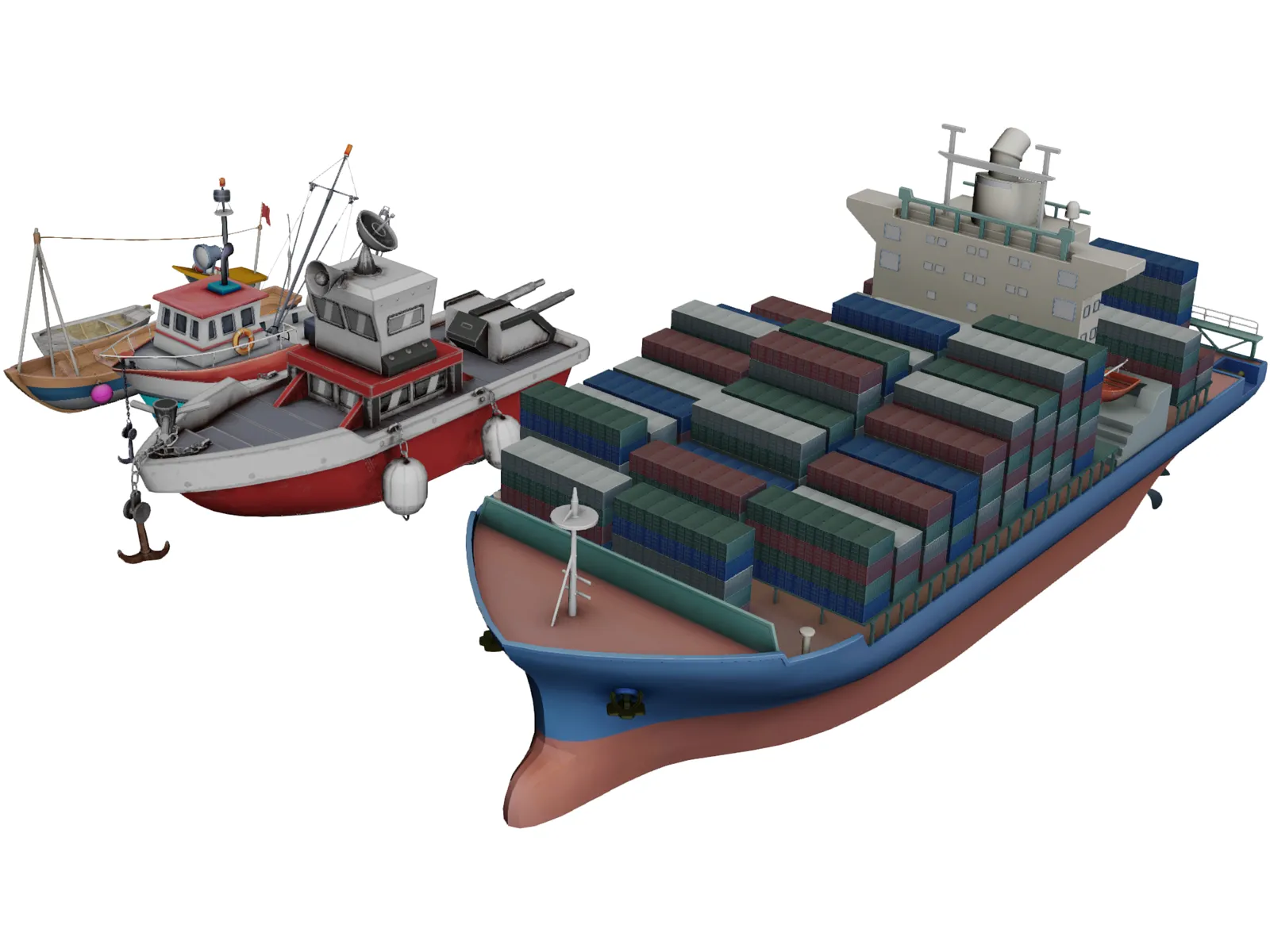 Boats Collection 3D Model main preview