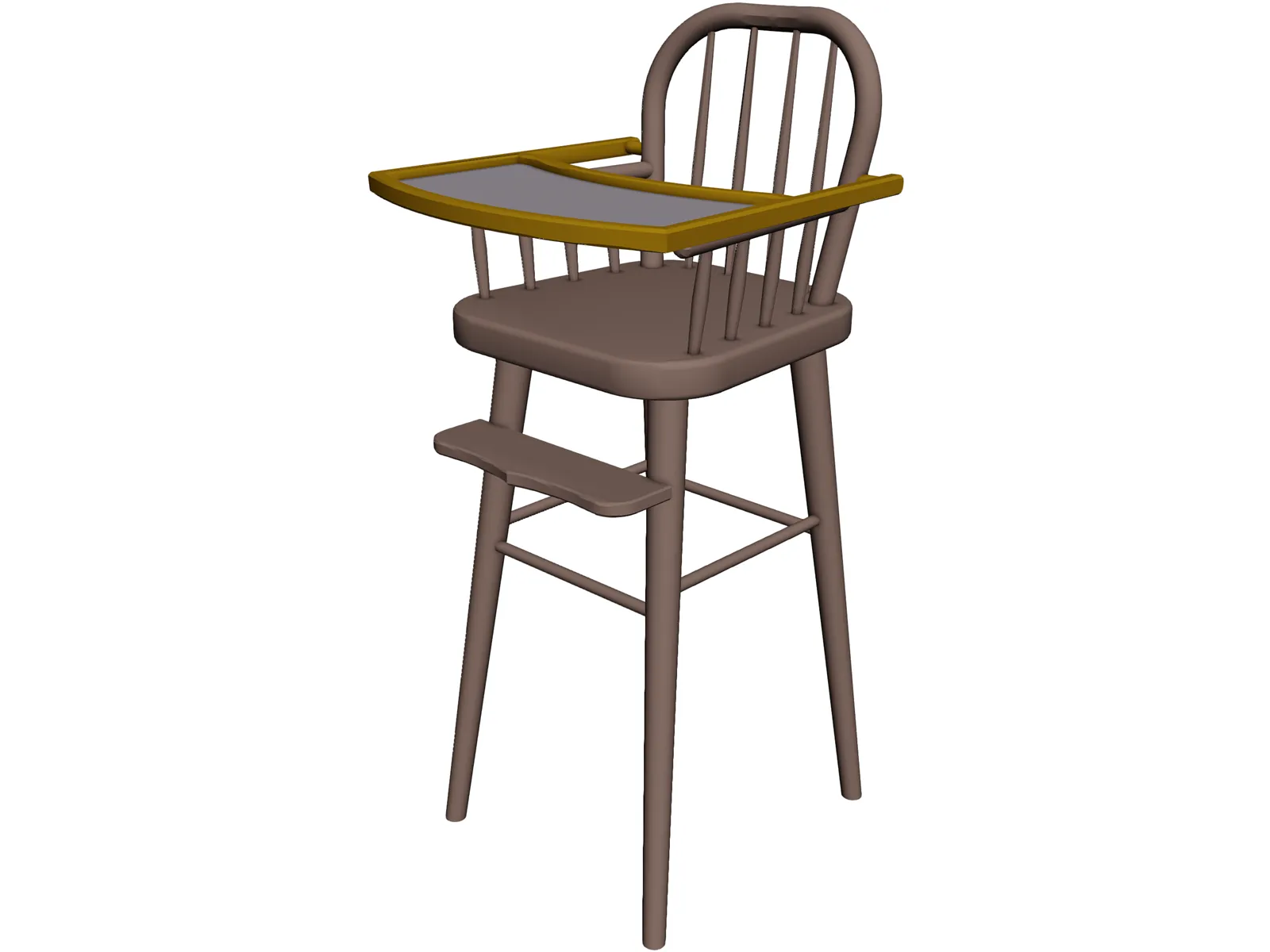 Baby Highchair 3D Model main preview