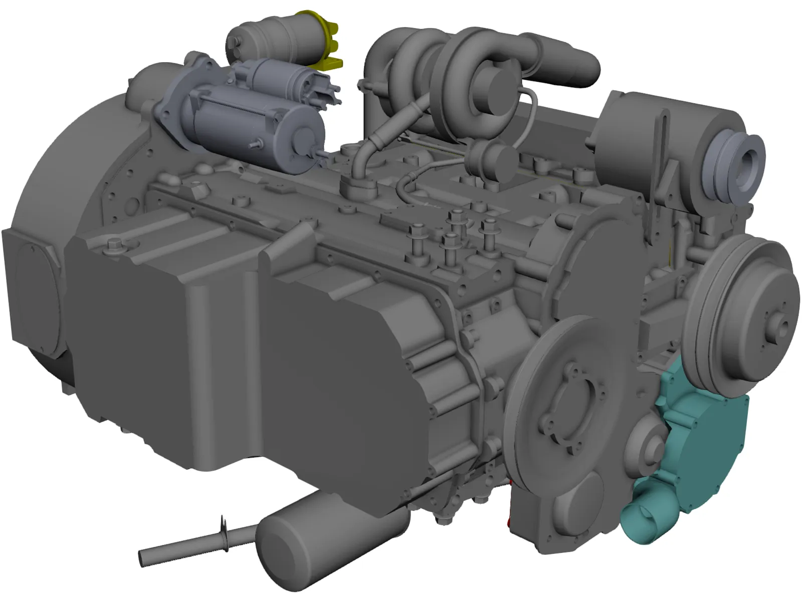 Perkins 1104D-44t Engine 3D Model main preview