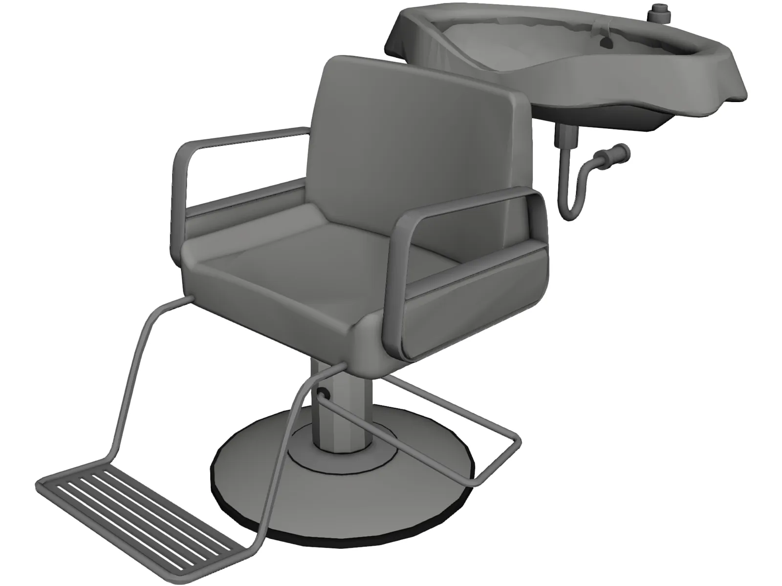 Hair Salon Washing Chair 3D Model main preview