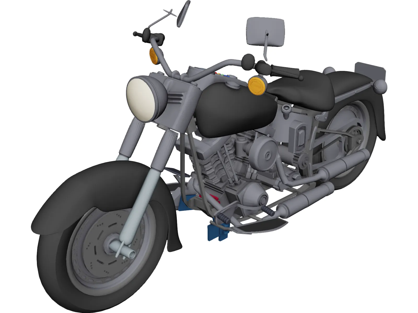 Harley-Davidson Fatboy 3D Model main preview
