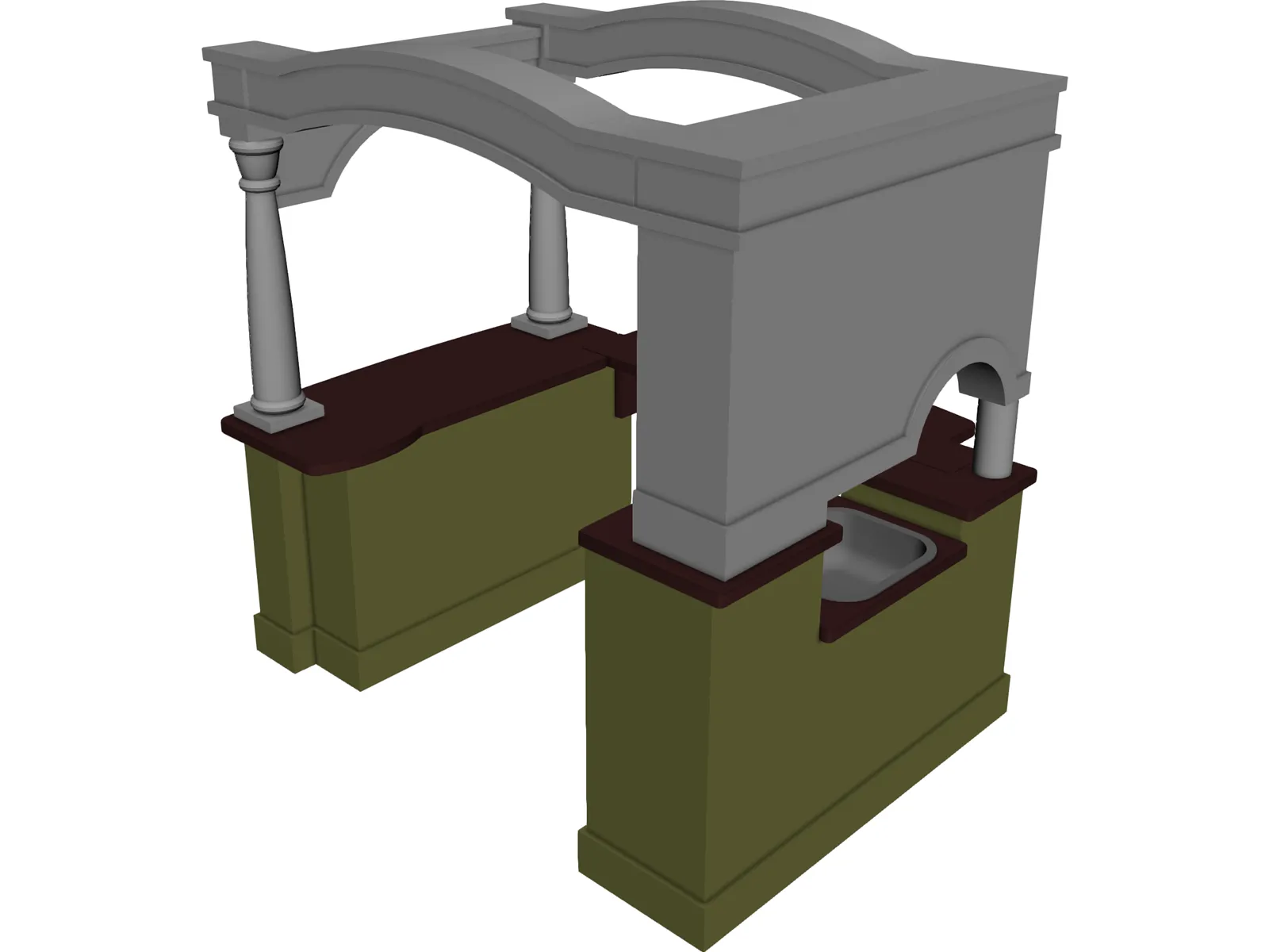 Kitchen Playhouse 3D Model main preview