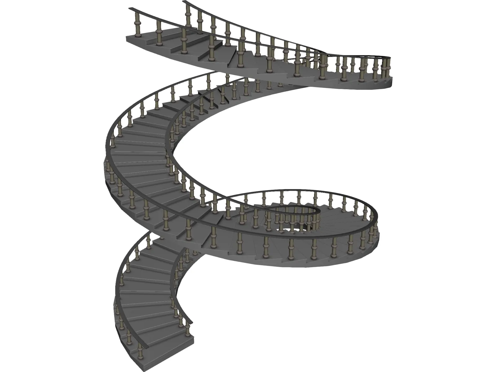 Spiral Staircase 3D Model main preview