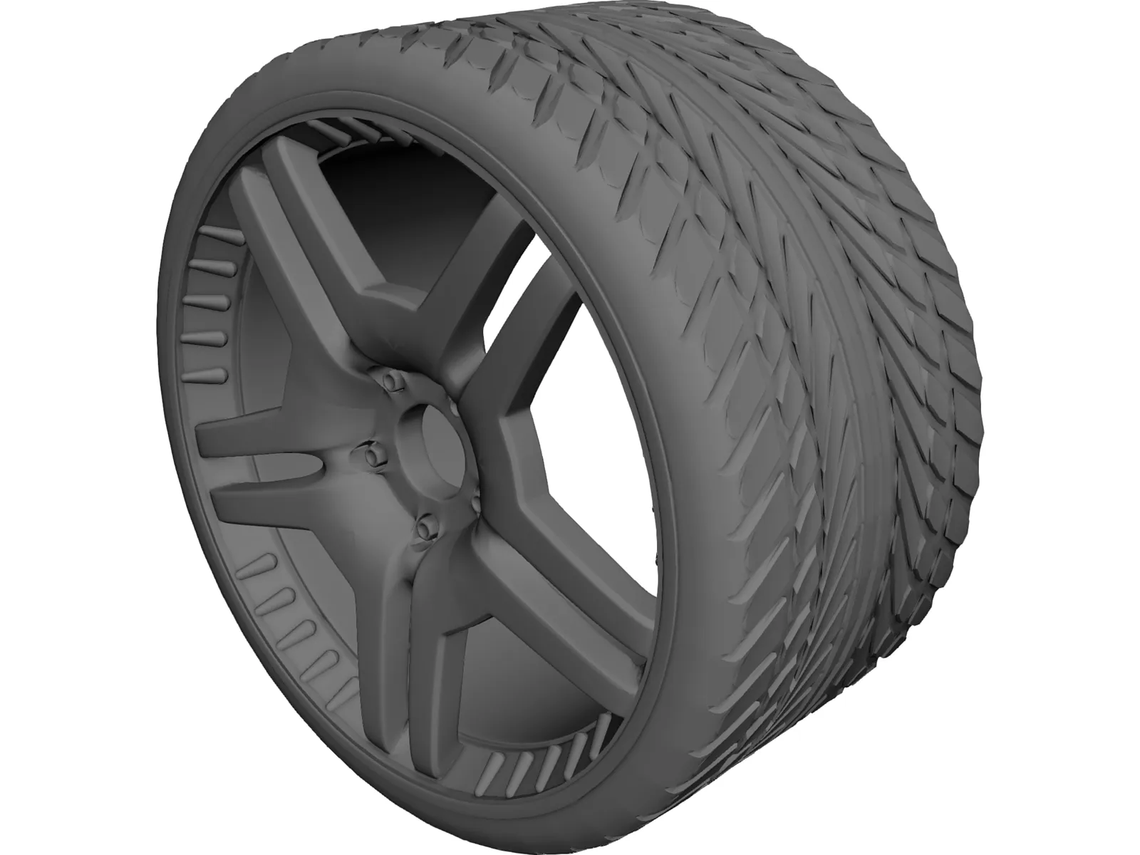 Wheel with Tyre 3D Model main preview