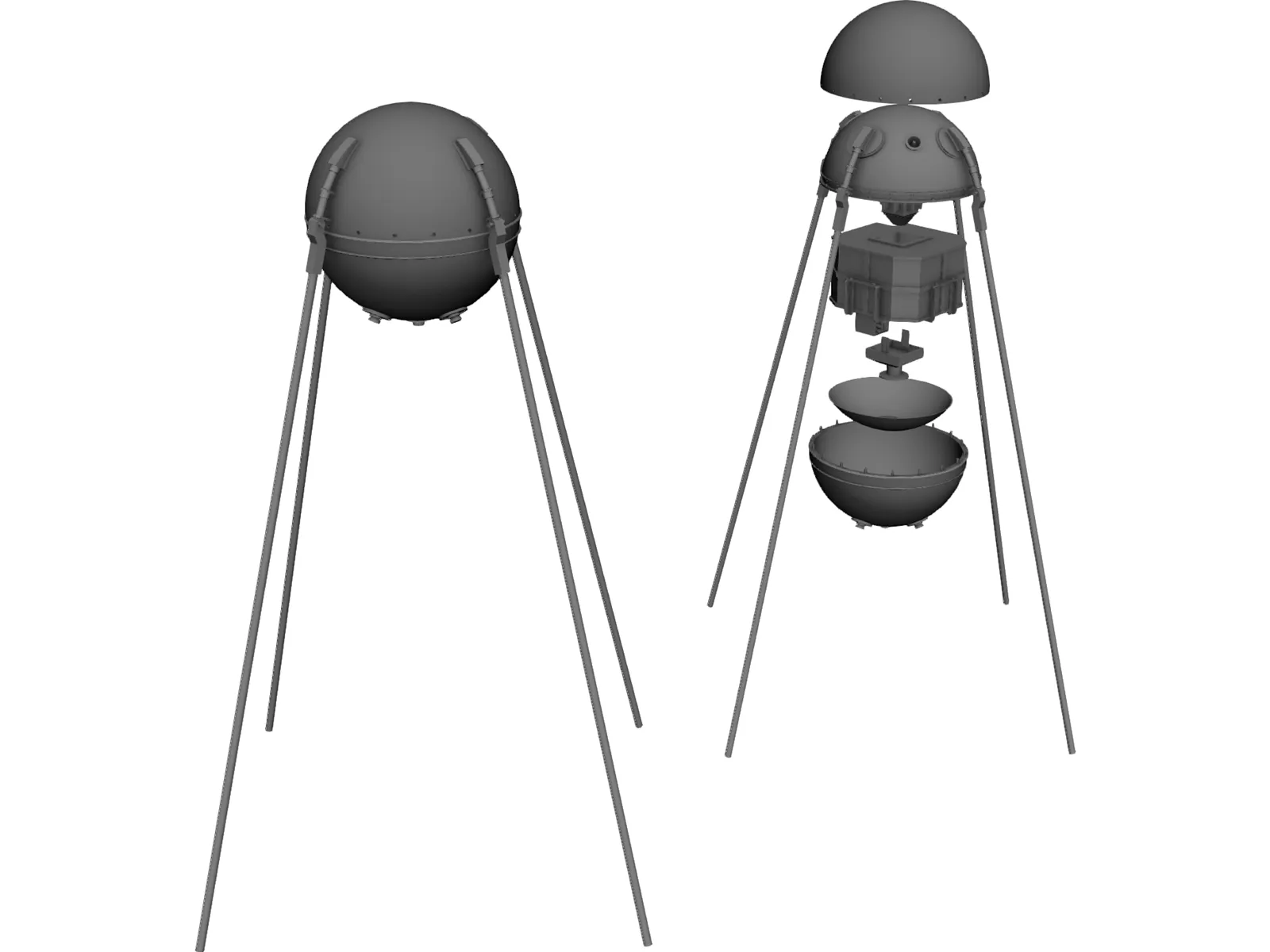 Sputnik Satellite 3D Model main preview