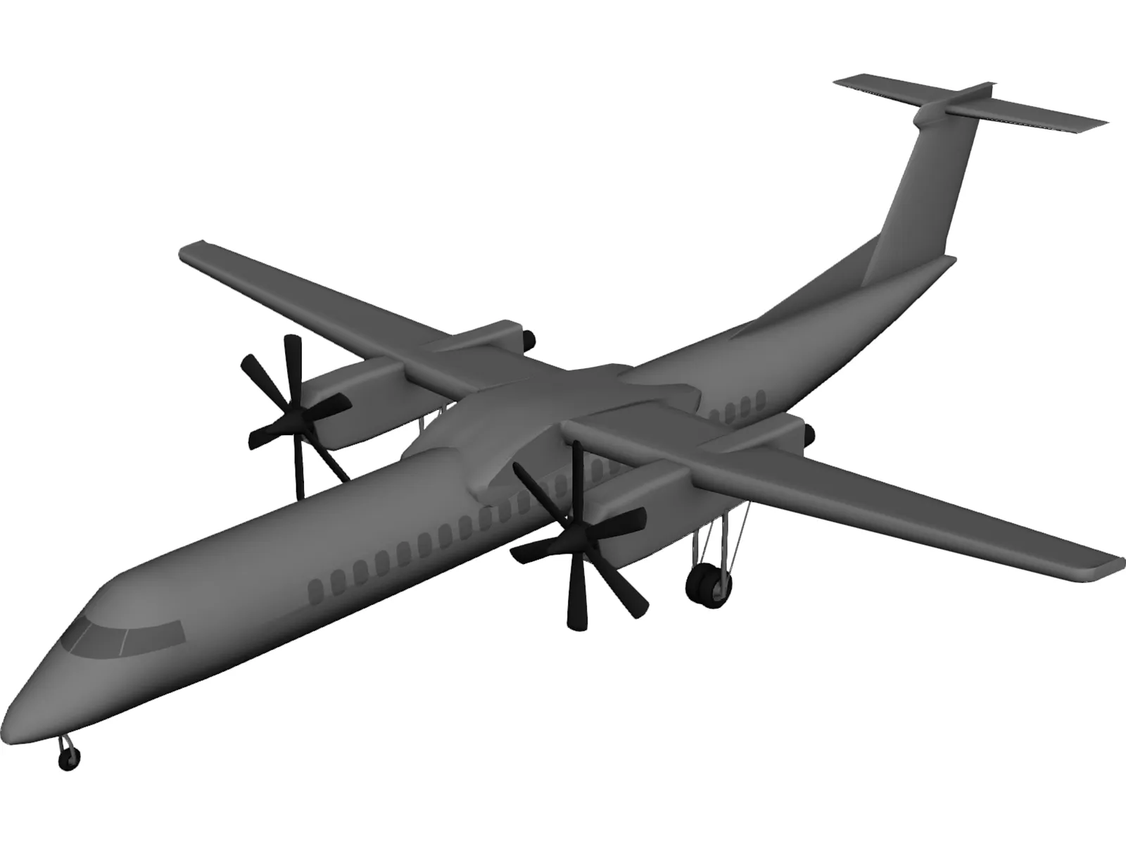 Bombardier Q400 3D Model main preview