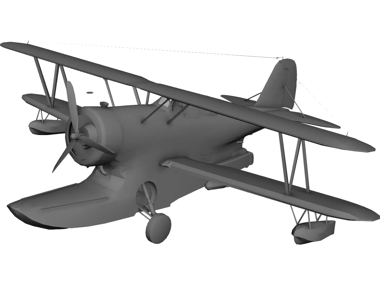 Grumman J2F Duck 3D Model main preview