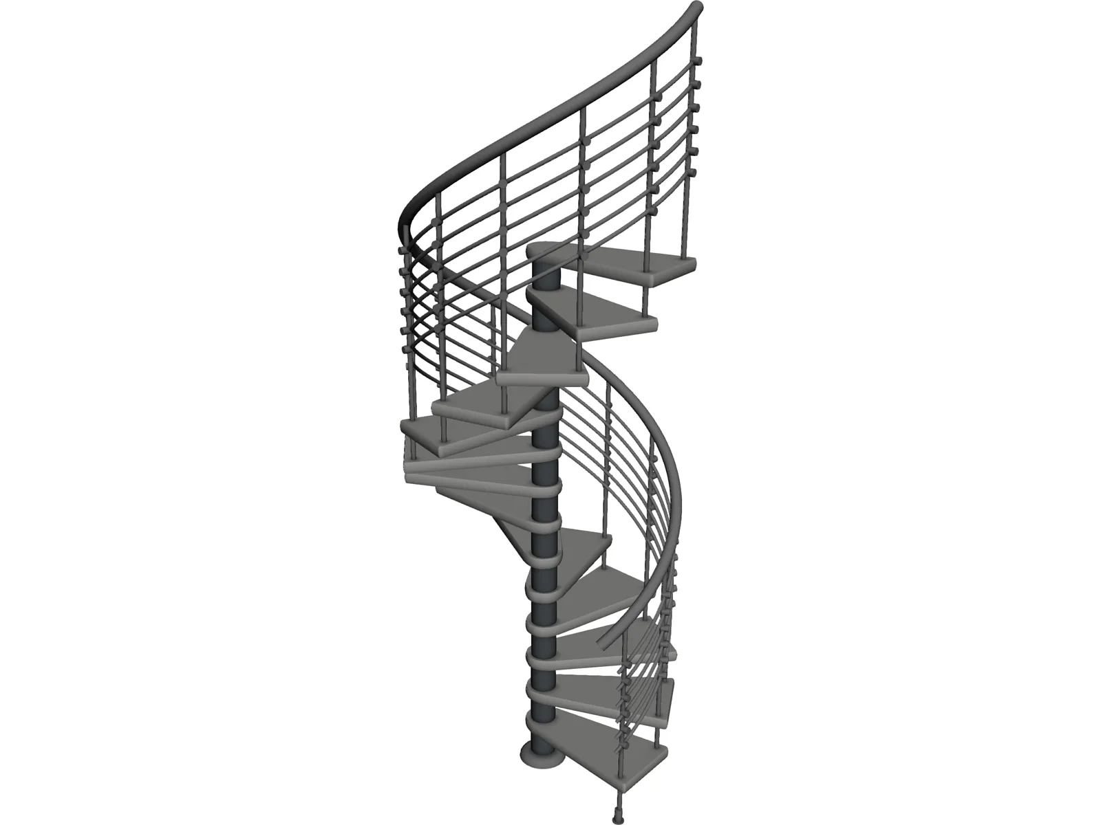 Spiral Staircase 3D Model main preview